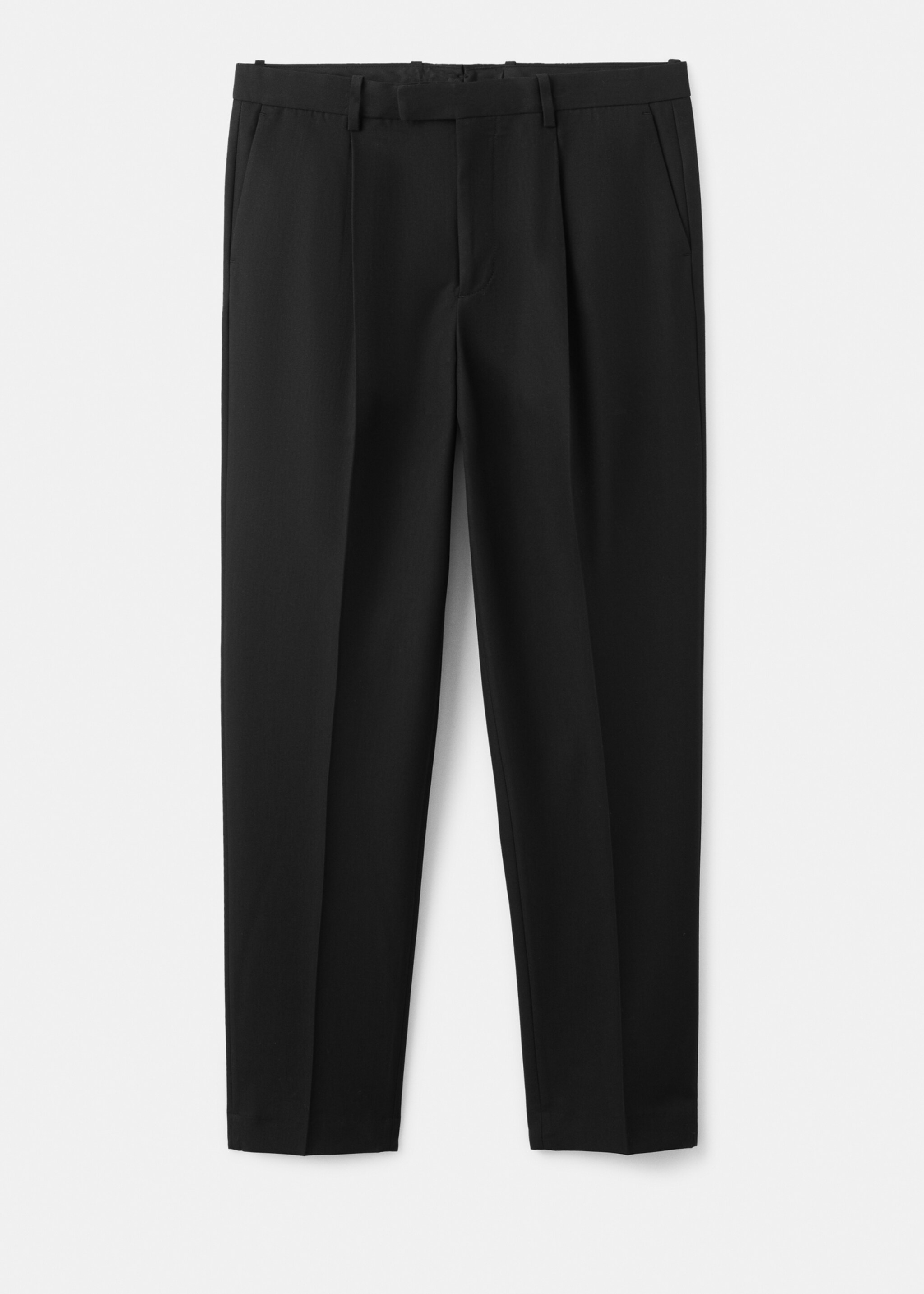 Regular-fit suit trousers with pleats - Article without model, Black. Ref: 17029606-00.