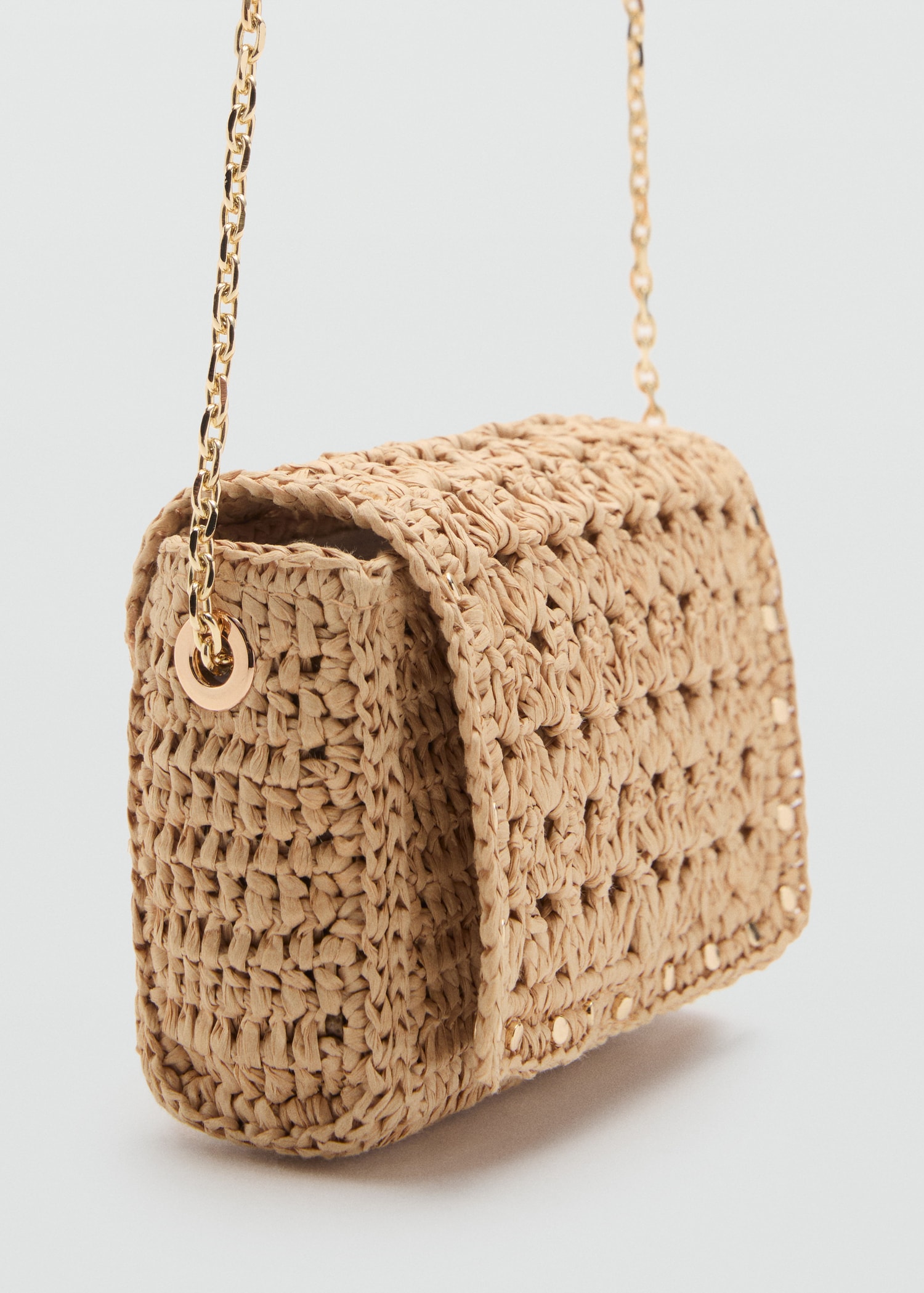 Mini natural fibre crossbody bag - Medium plane