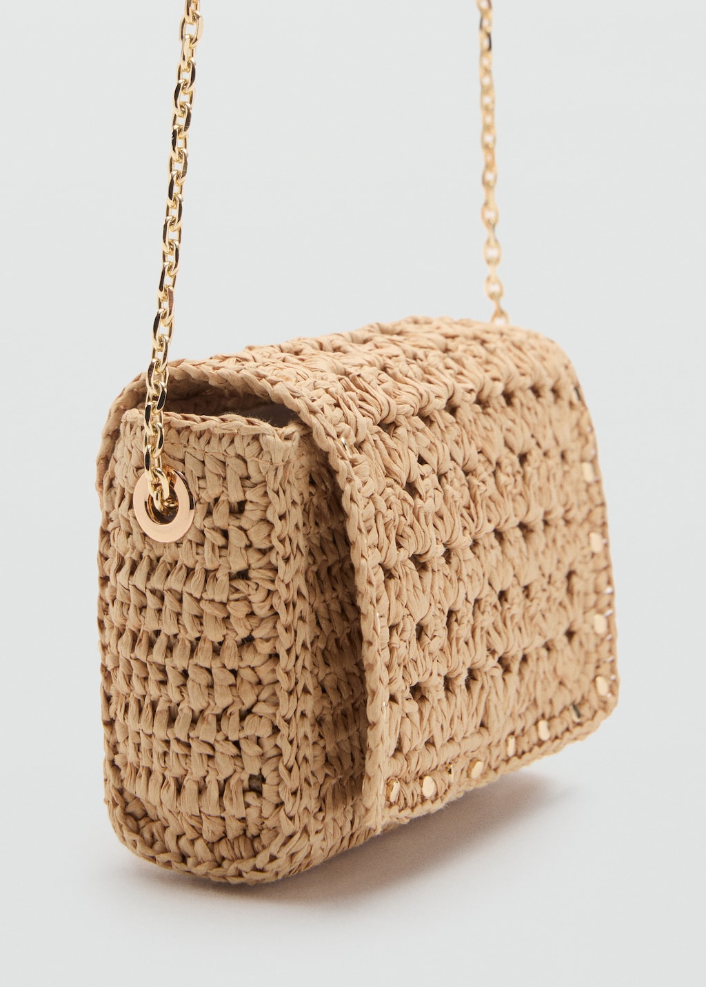 Mini natural fiber crossbody bag