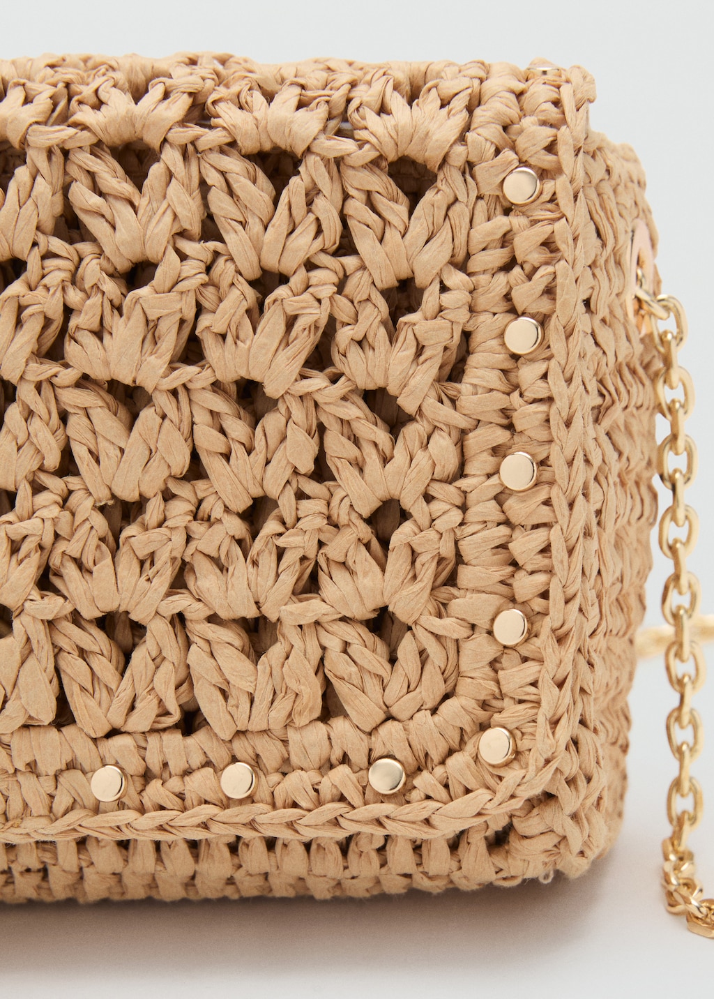 Mini natural fiber crossbody bag