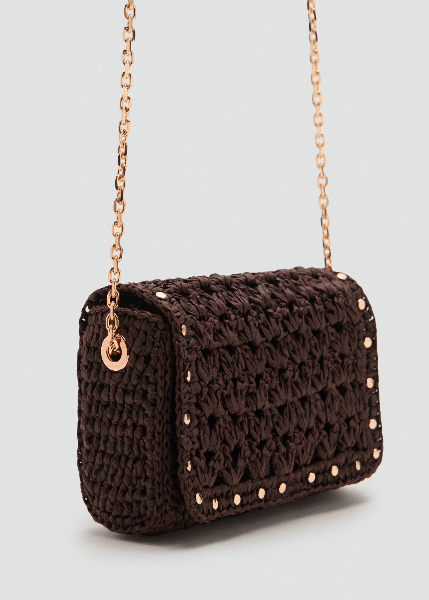 Mini natural fibre crossbody bag - Medium plane