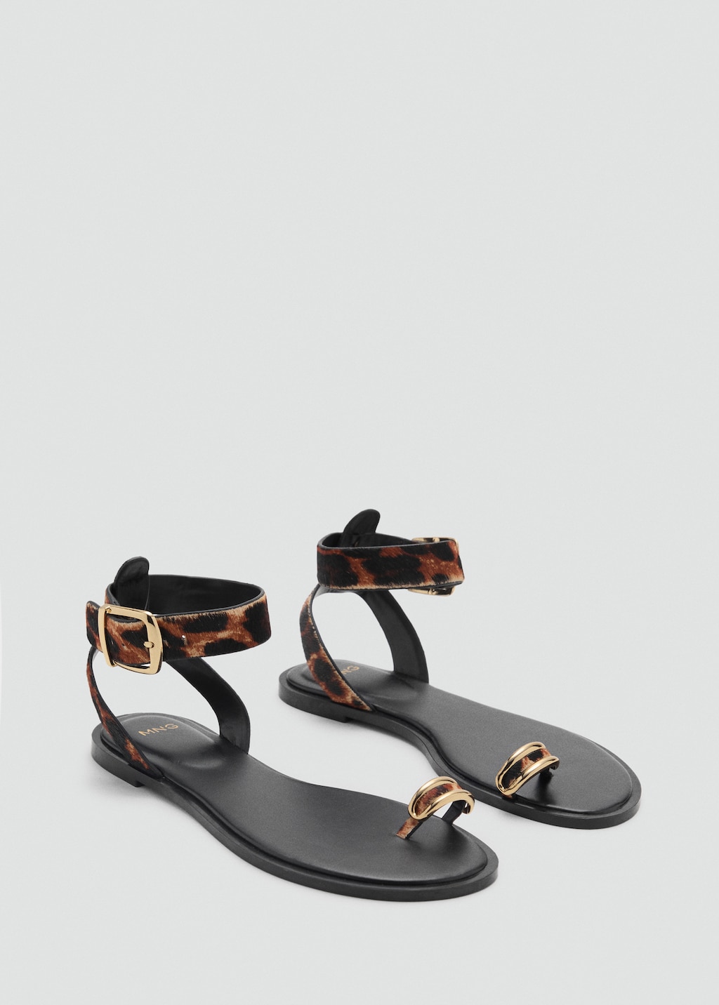 Animal-print leather sandals - image 2