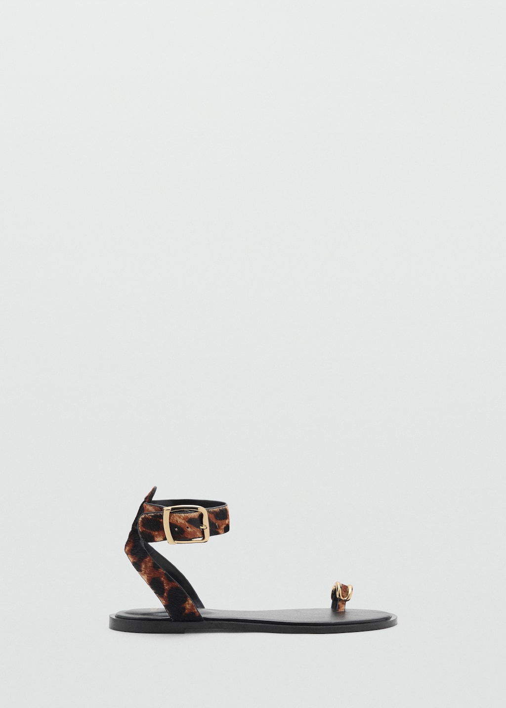 Animal-print leather sandals