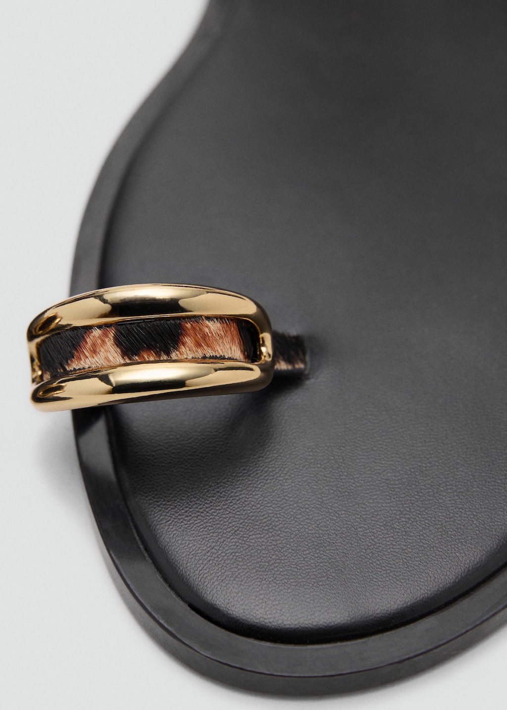 Animal-print leather sandals