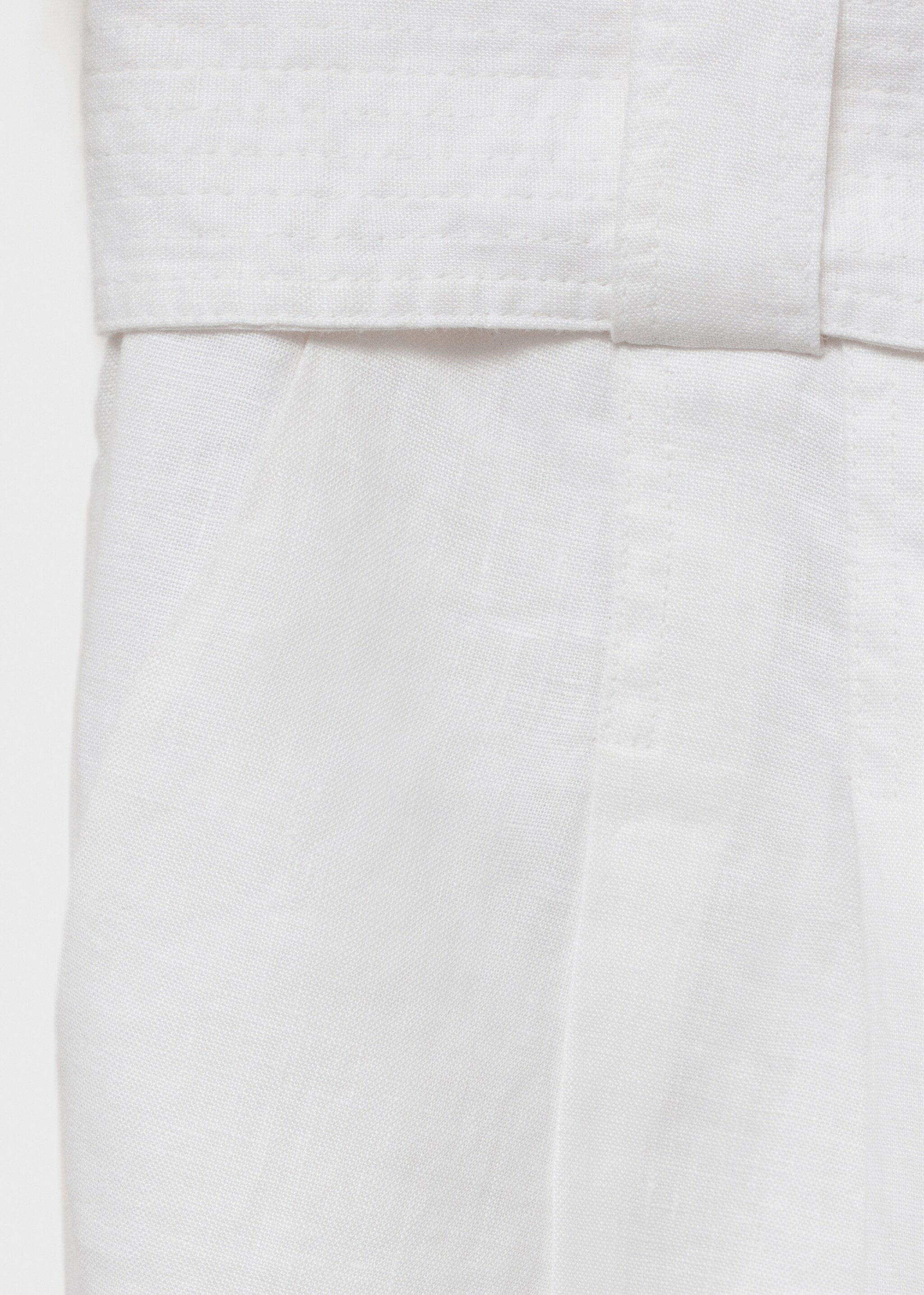 Belt linen-blend Bermuda shorts - Details of the article 0