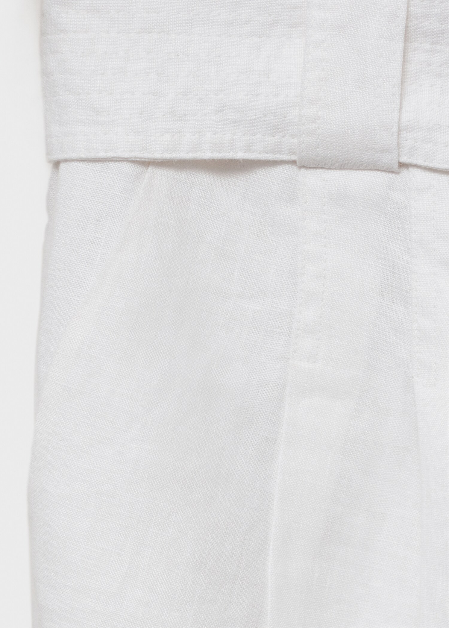 Belt linen-blend Bermuda shorts - Details of the article 0