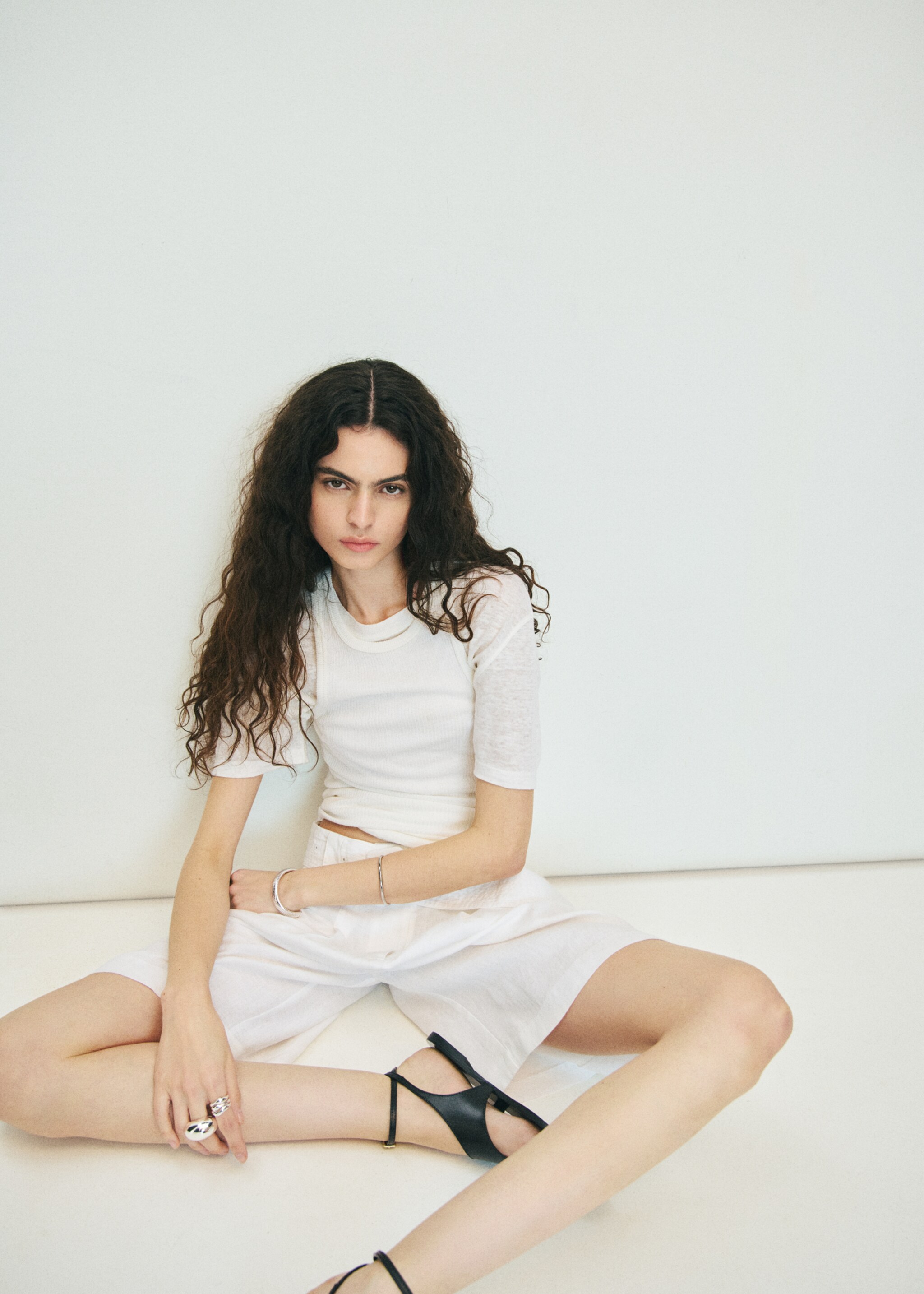 Belt linen-blend Bermuda shorts - Details of the article 6