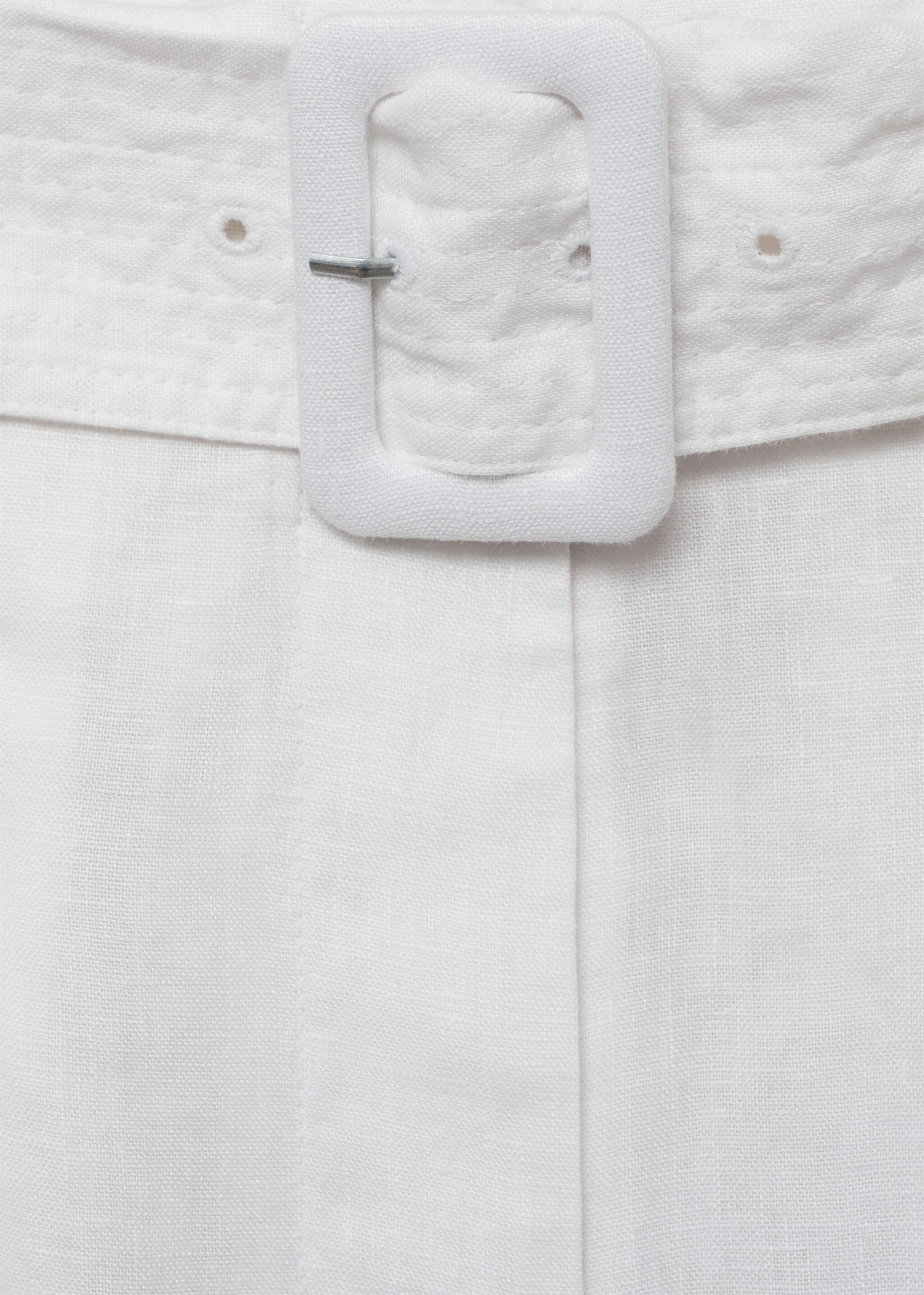 Belt linen-blend Bermuda shorts - Details of the article 8