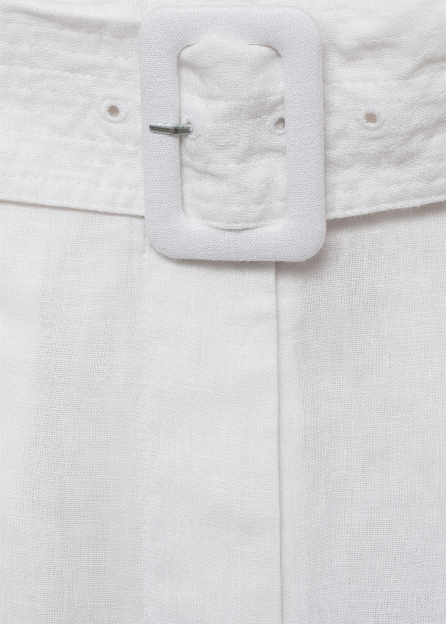 Belt linen-blend Bermuda shorts - Details of the article 8