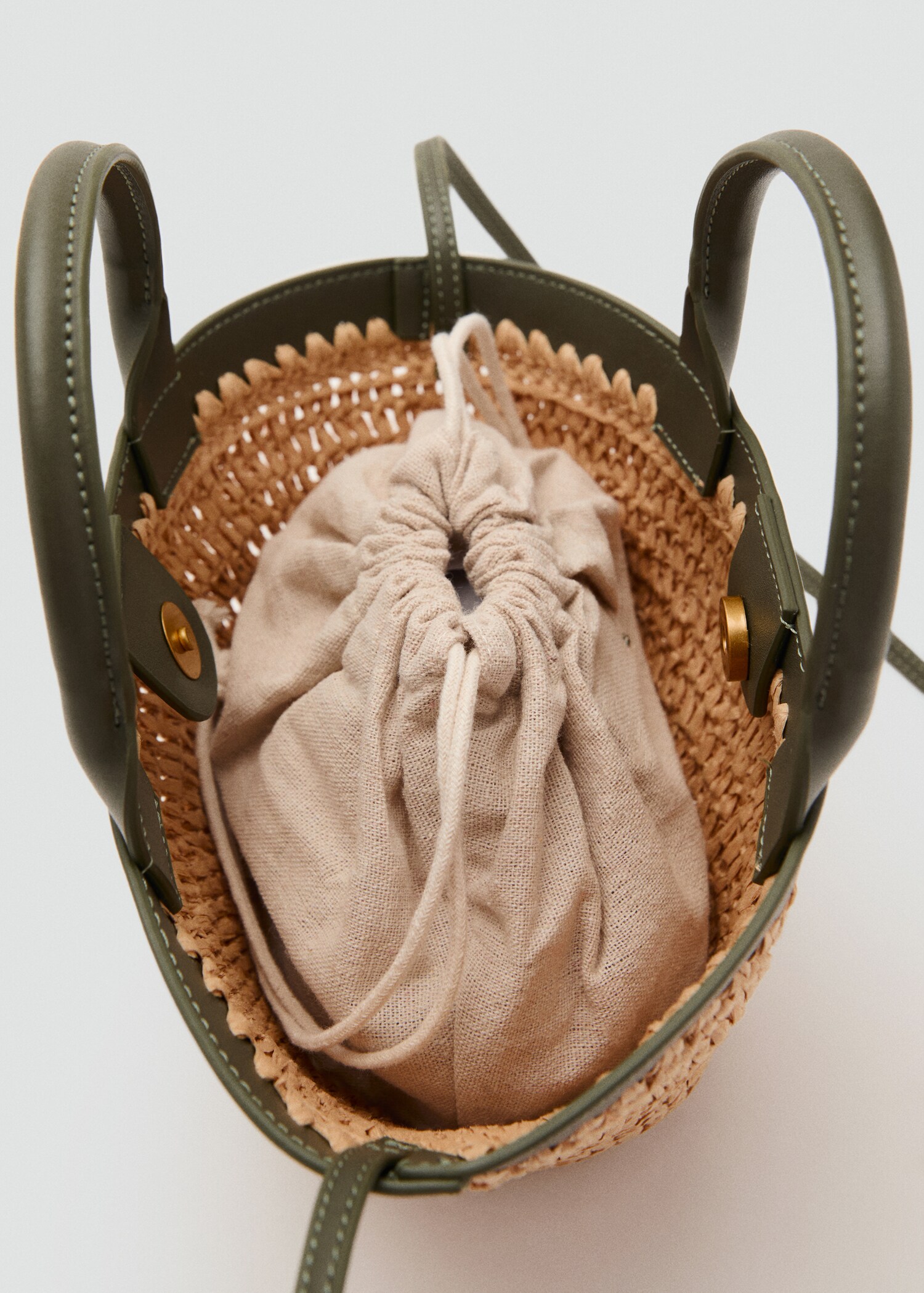 Small double-handle natural fibre bag - Details of the article 1