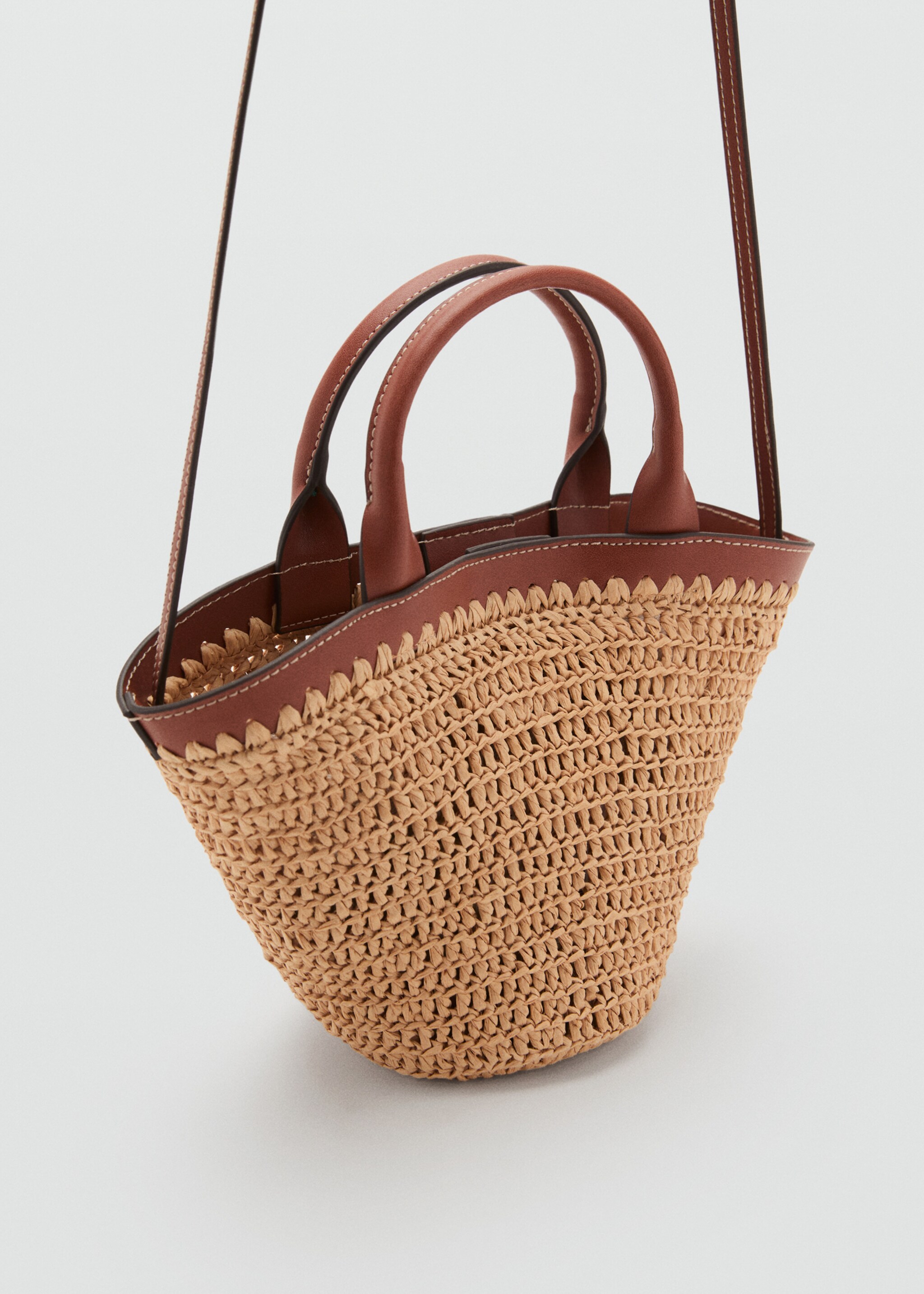 Small double-handle natural fibre bag - Medium plane