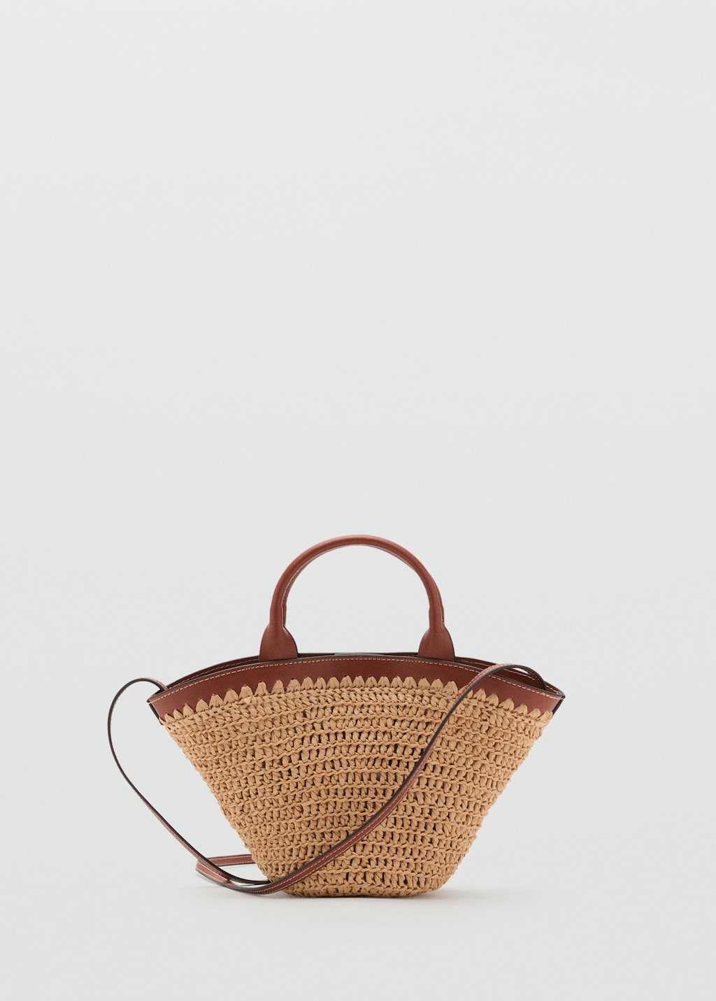 Small double-handle natural fiber bag