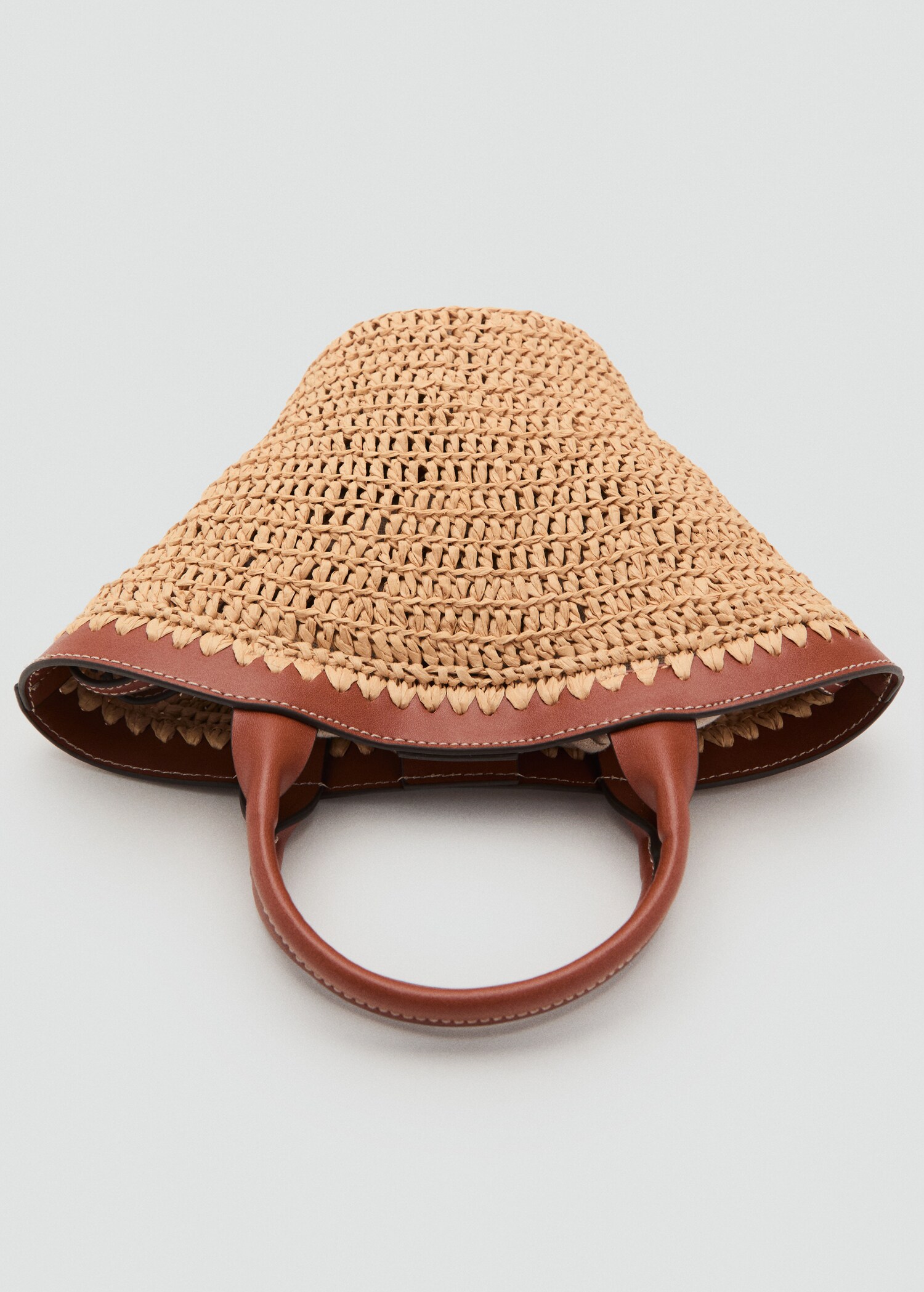 Kleine Tasche mit Doppelgriff aus Naturfaser - Detail des Artikels 3