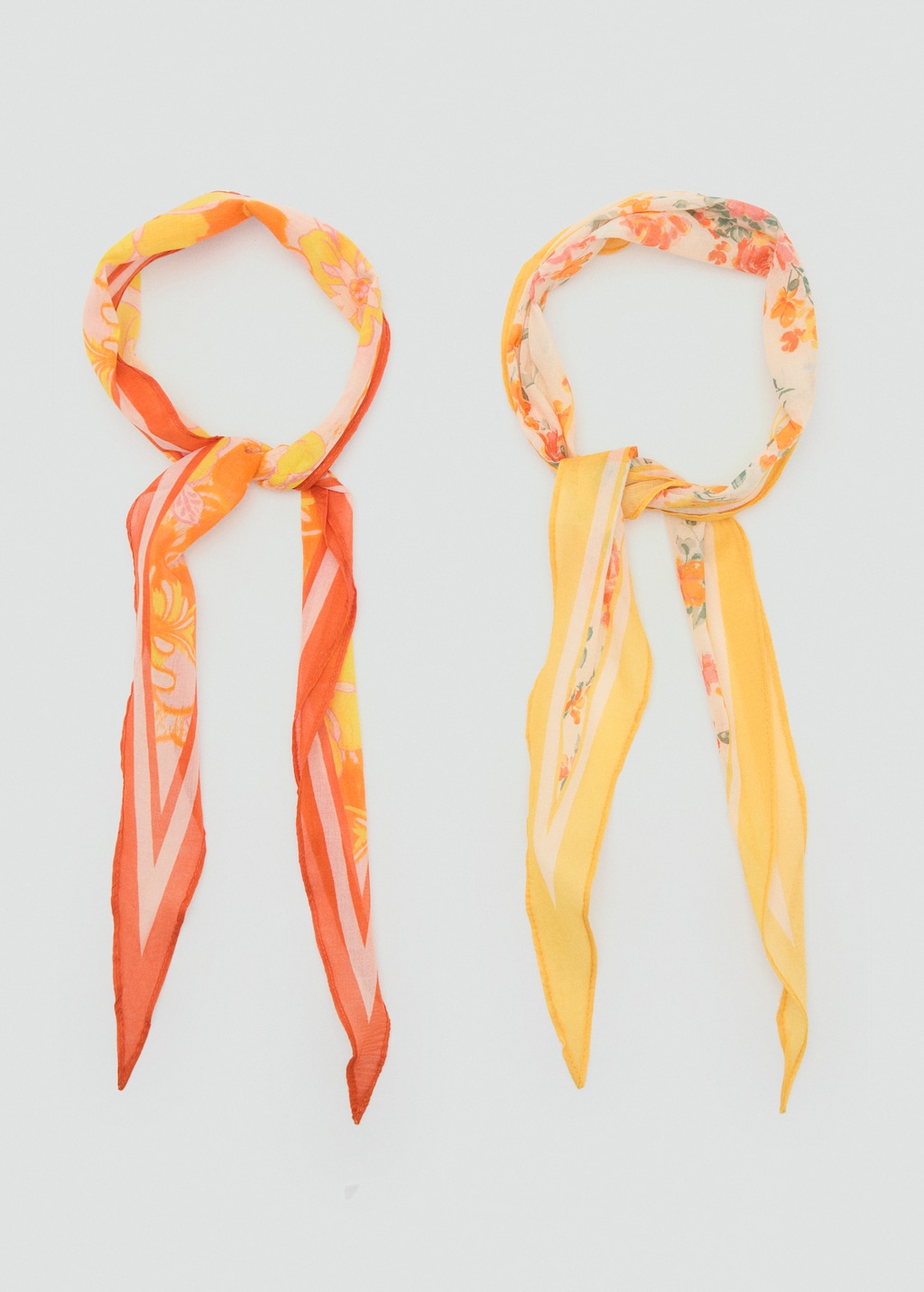 Set of 2 floral-print scarves