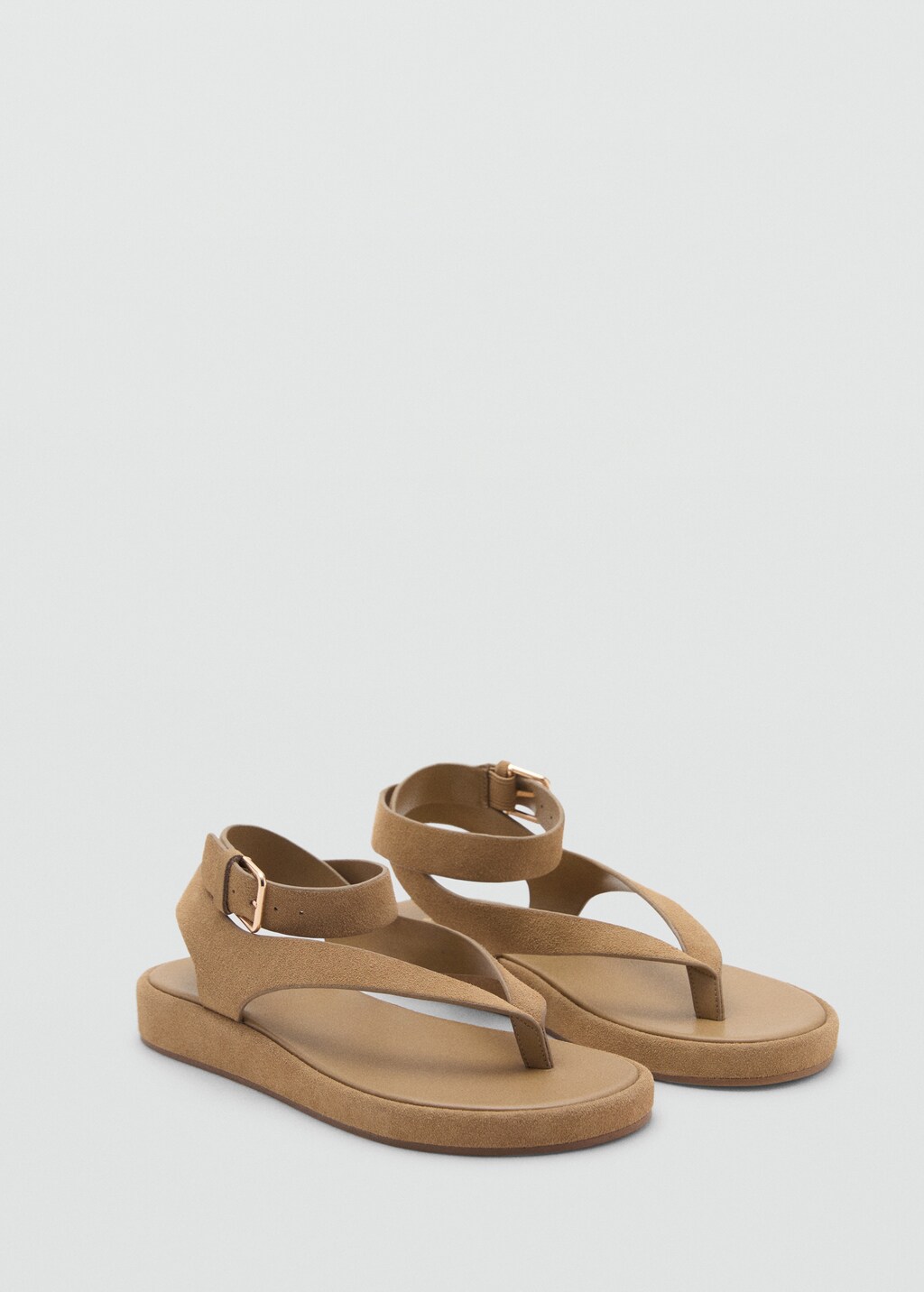 Split leather sandals with buckle