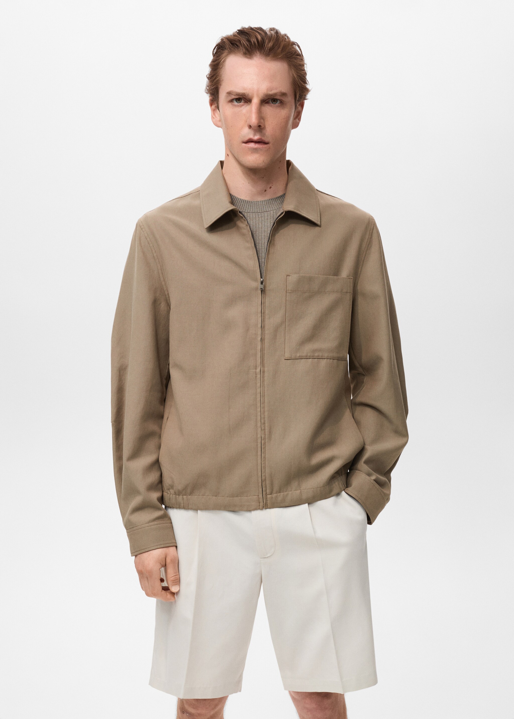 Veste lyocell poche - Plan moyen