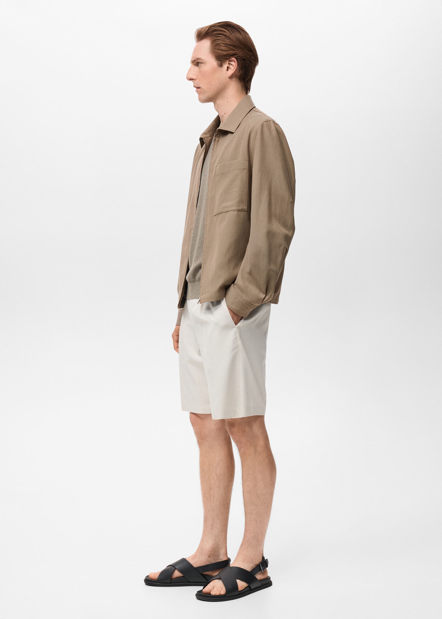 Lyocell jacket with pockets - Men | MANGO USA