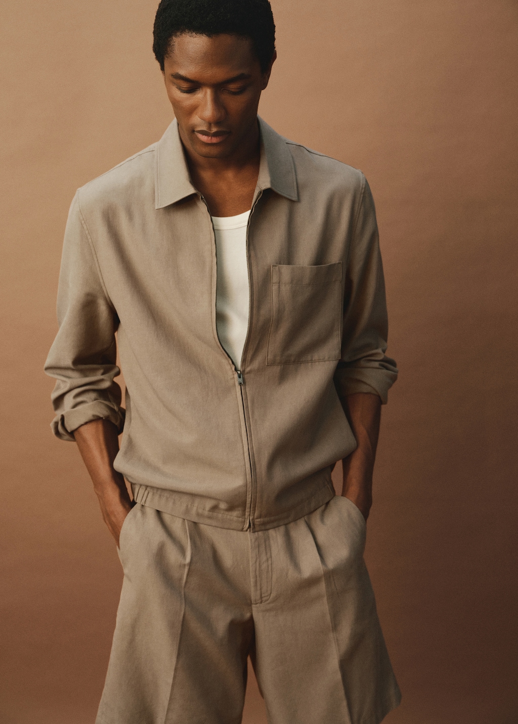 スペイン発送 MANGO ポケット付きコットンジャケット カジュアル Lyocell jacket with pockets - Men | MANGO USA