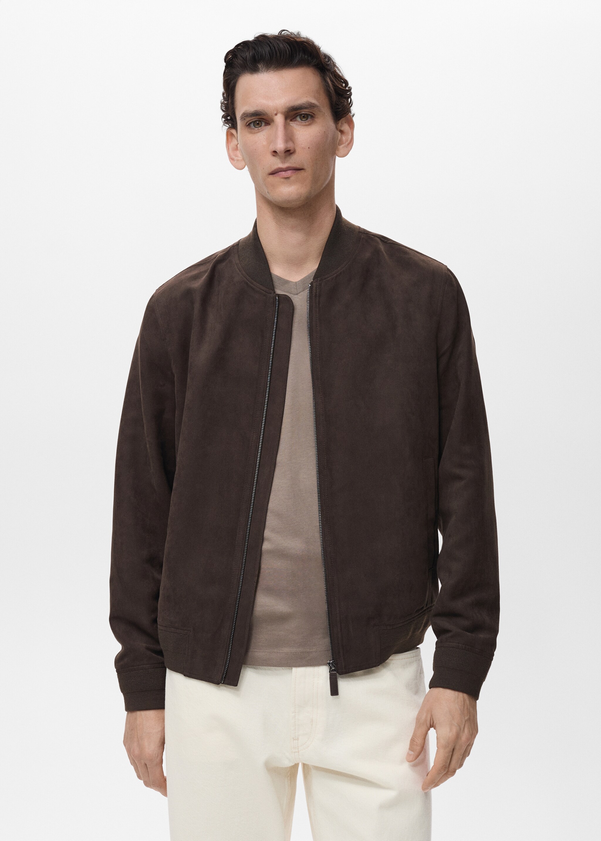 Veste bomber effet daim - Plan moyen