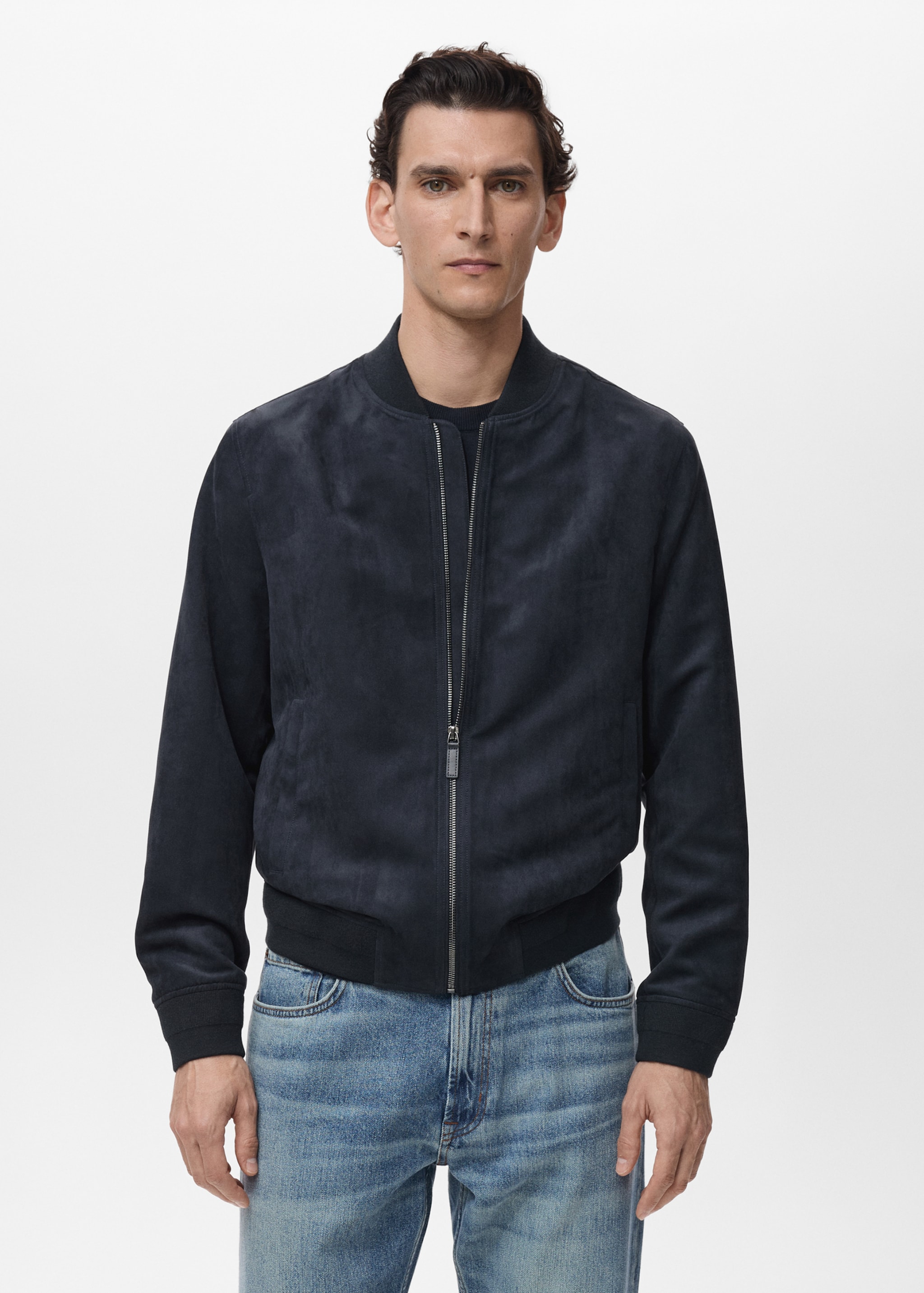 Veste bomber effet daim - Plan moyen
