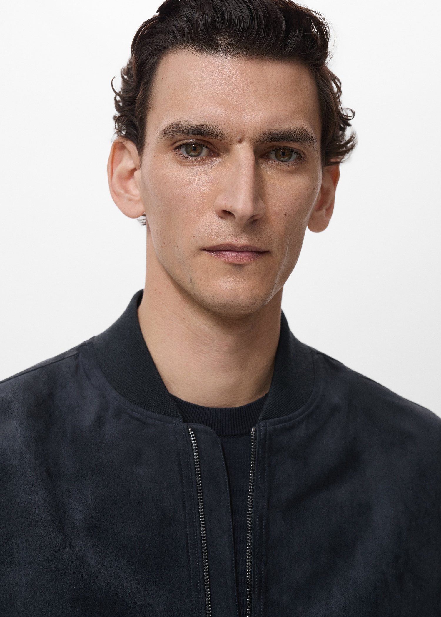 Suede-effect bomber jacket - Details of the article 1
