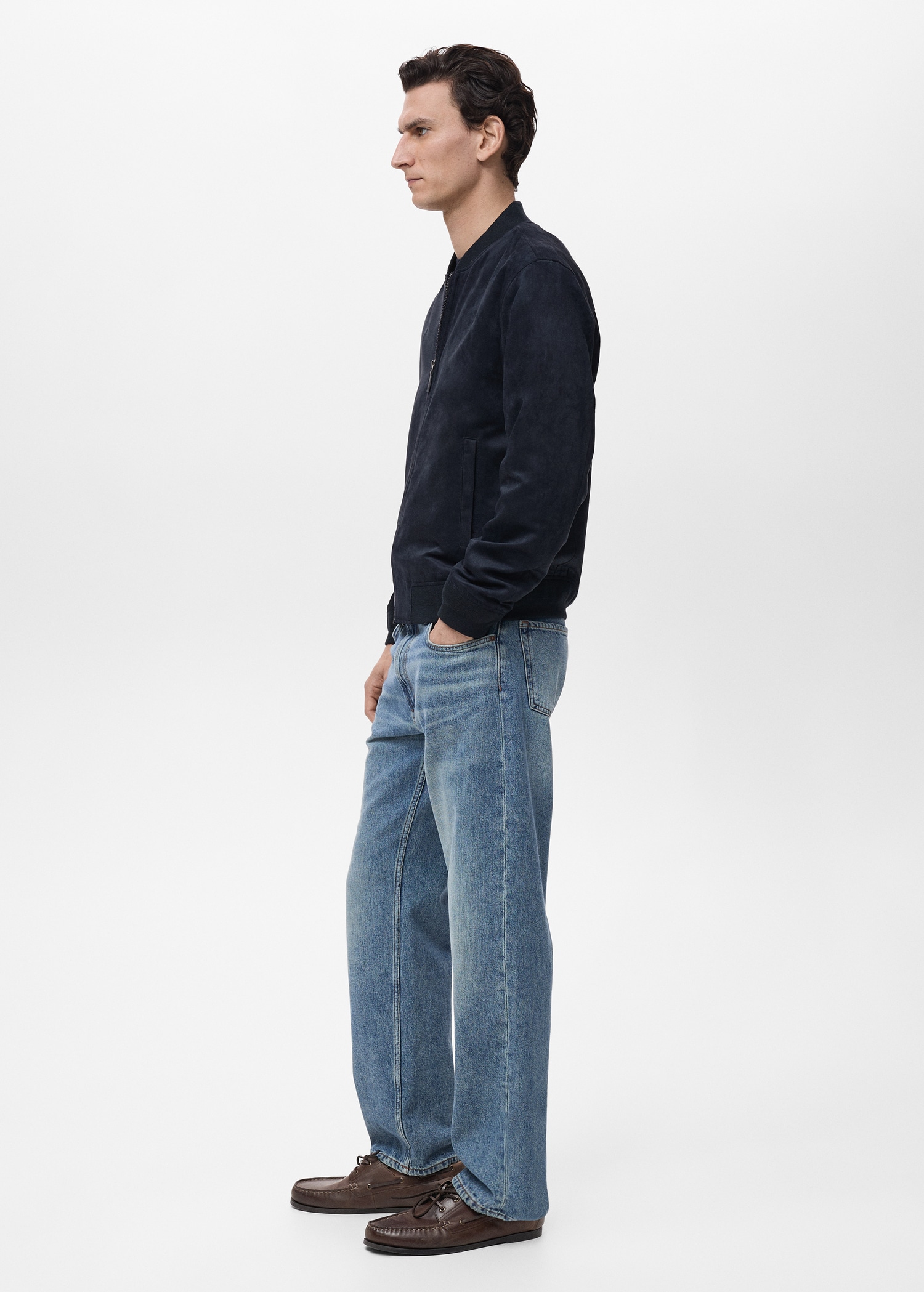 Suede-effect bomber jacket - Details of the article 5