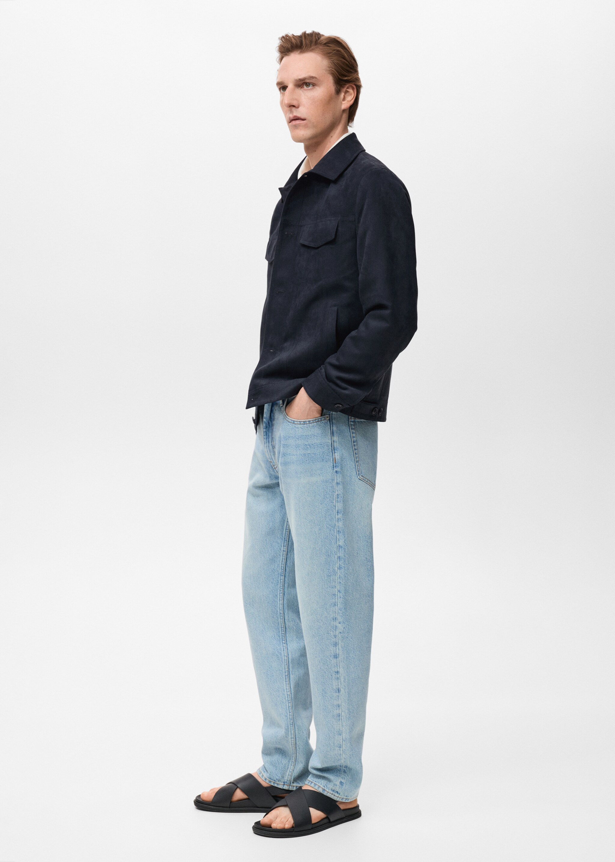 Suede leather-effect overshirt - Details of the article 2