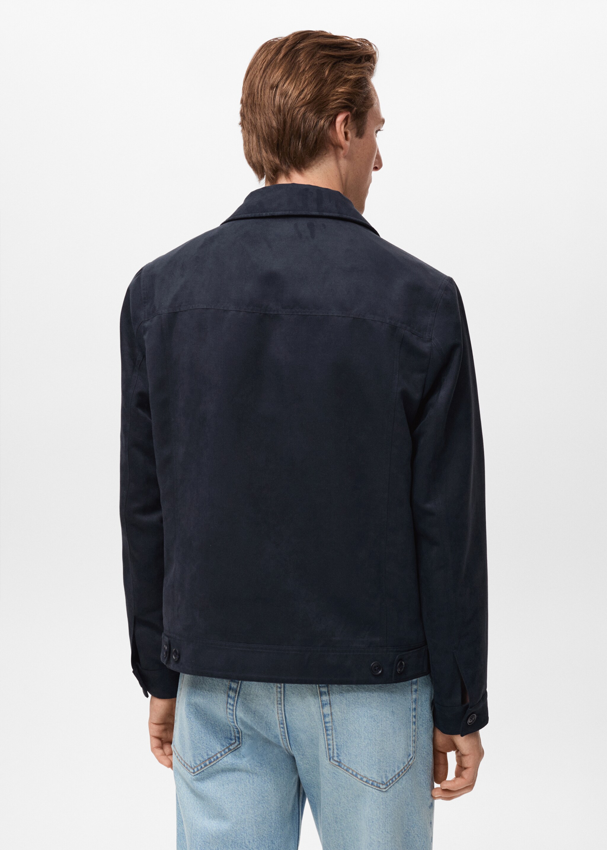 Suede leather-effect overshirt - Reverse of the article