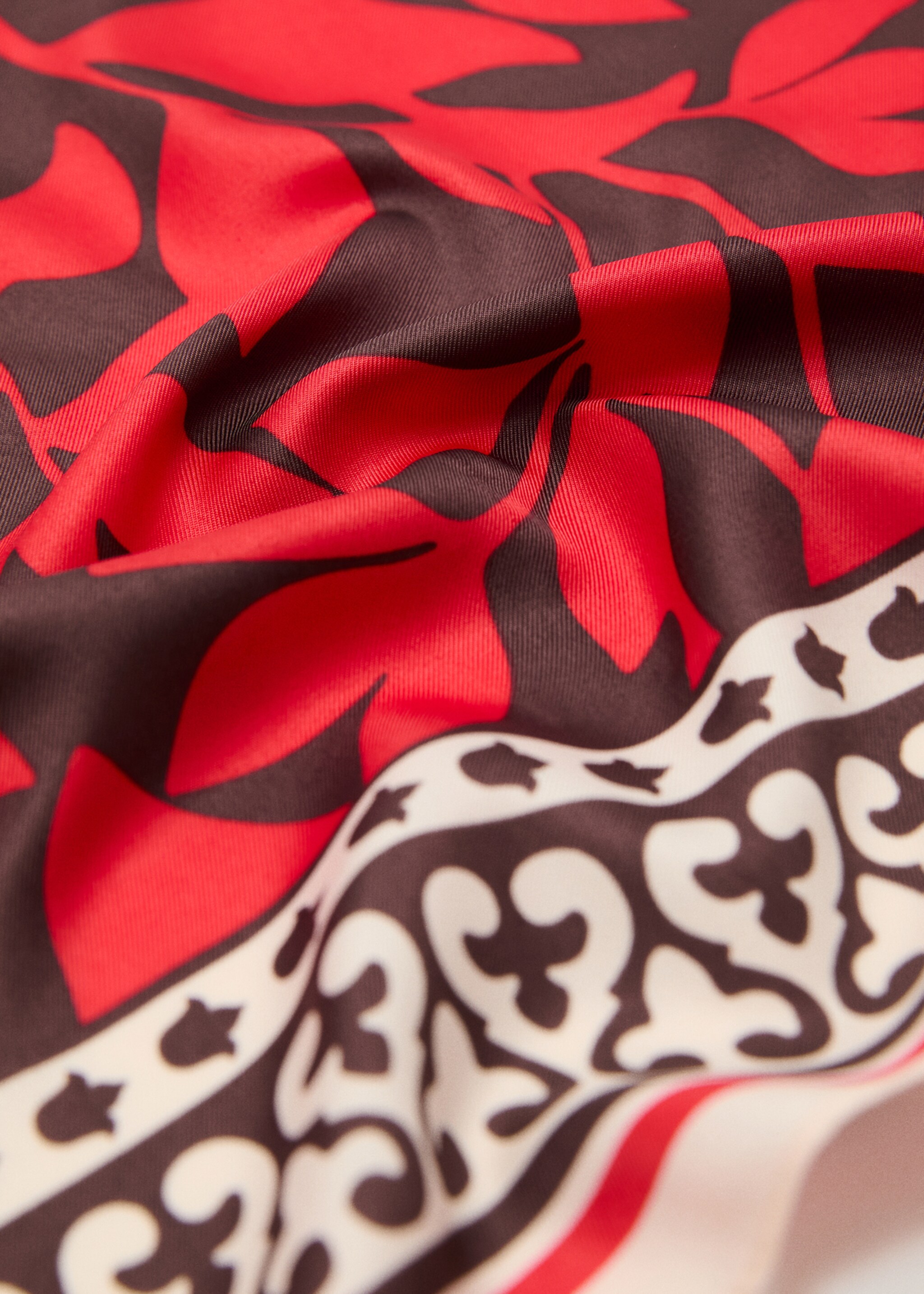 Leaf-print scarf - Medium plane