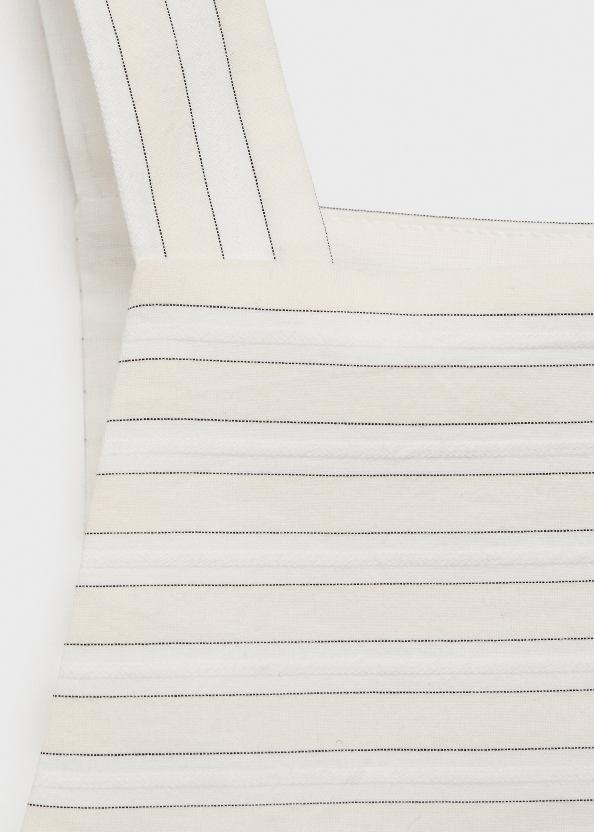 Striped strapless top - Details of the article 8, Ecru. Ref: 17031153-00.