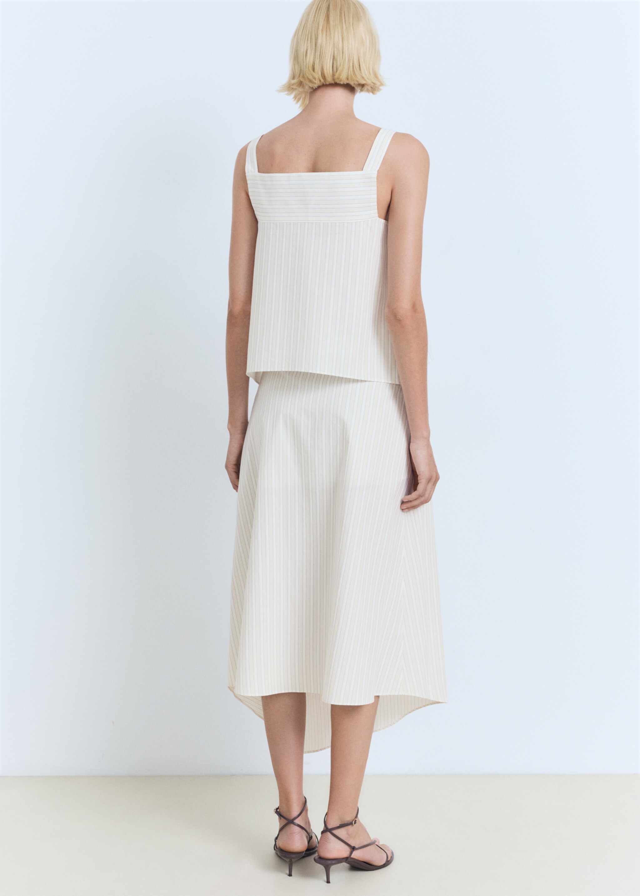 Striped strapless top - Reverse of the article, Ecru. Ref: 17031153-00.