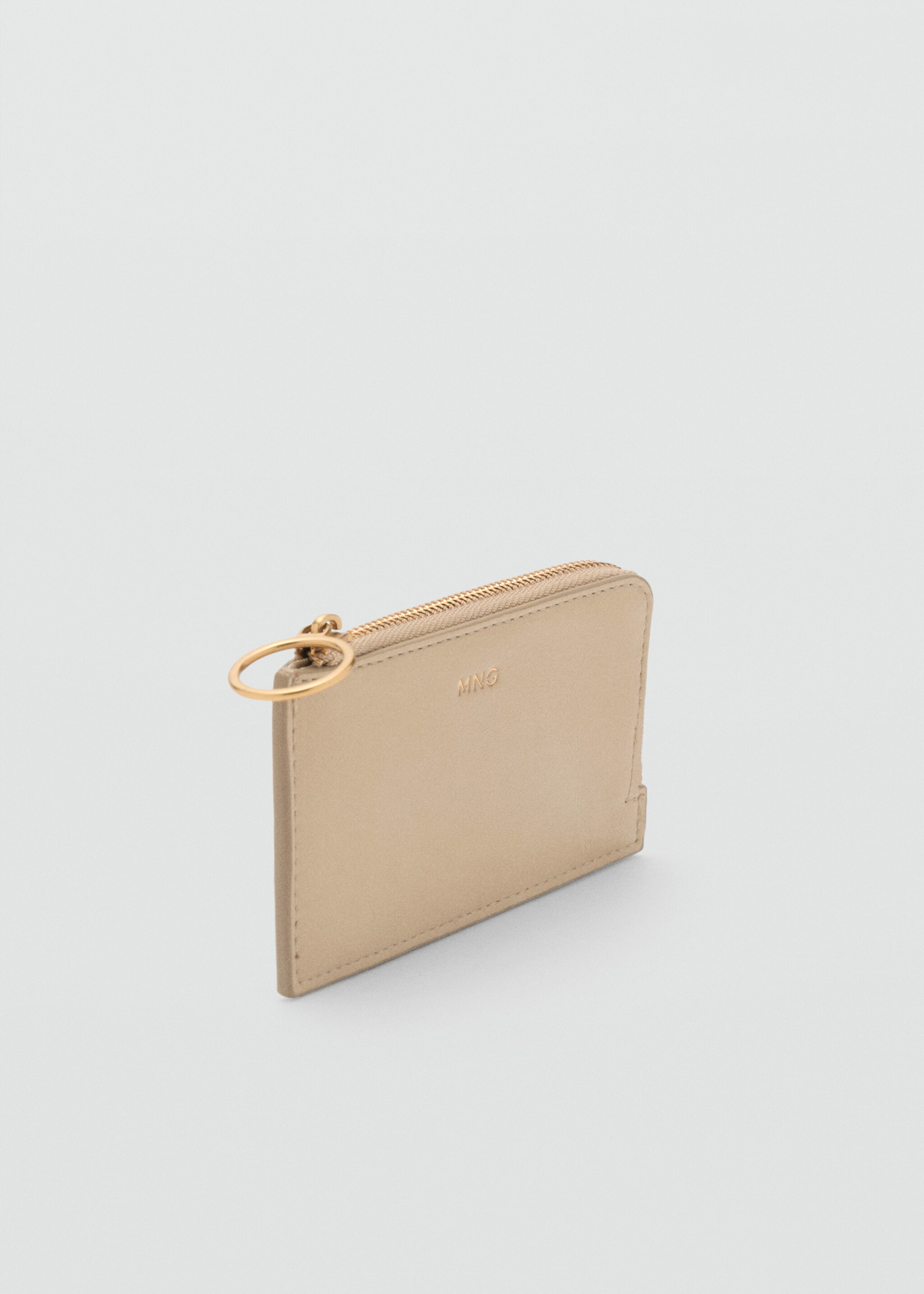 Hammered leather-effect card holder with zip - Details of the article 1