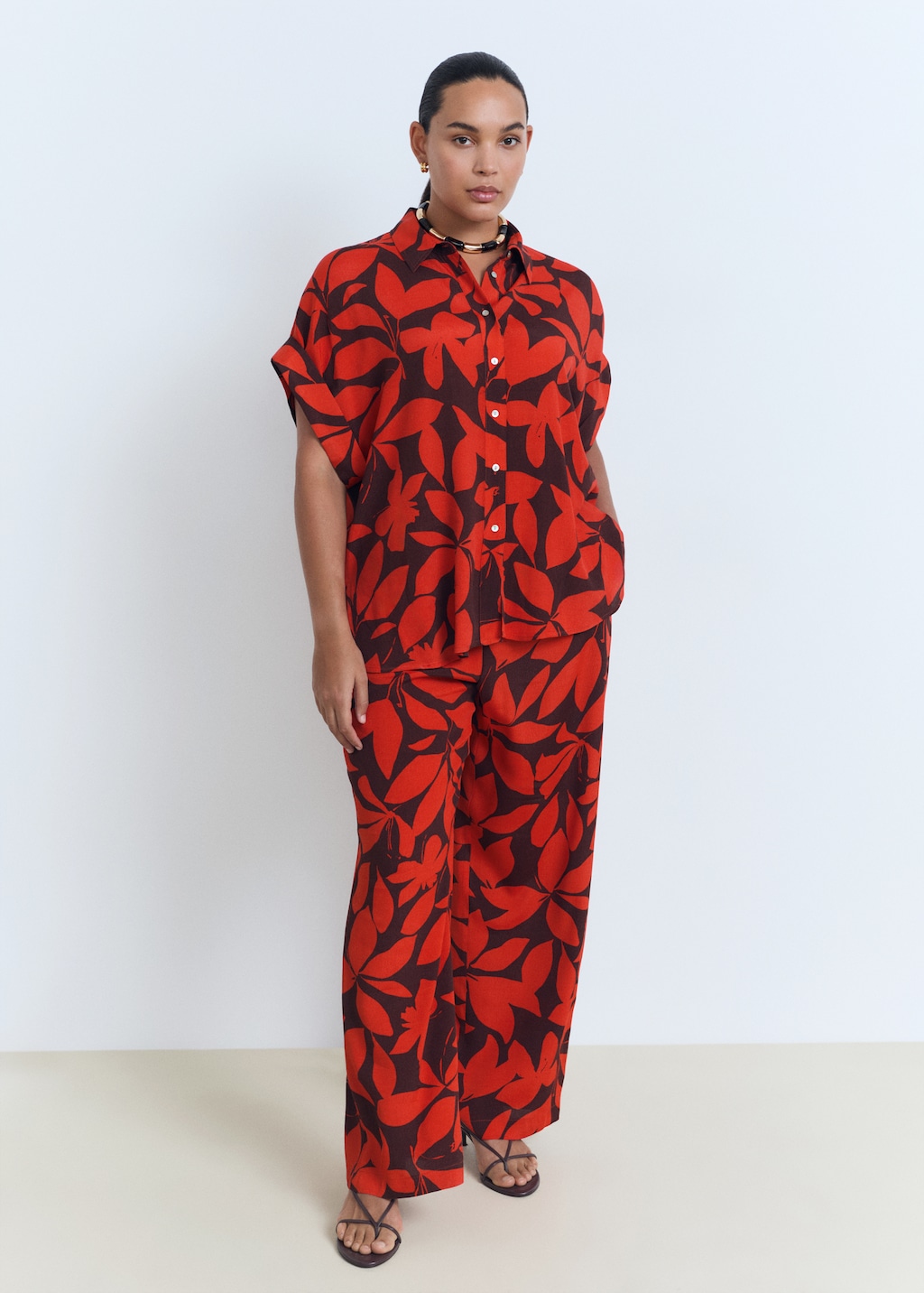 Printed short-sleeved shirt