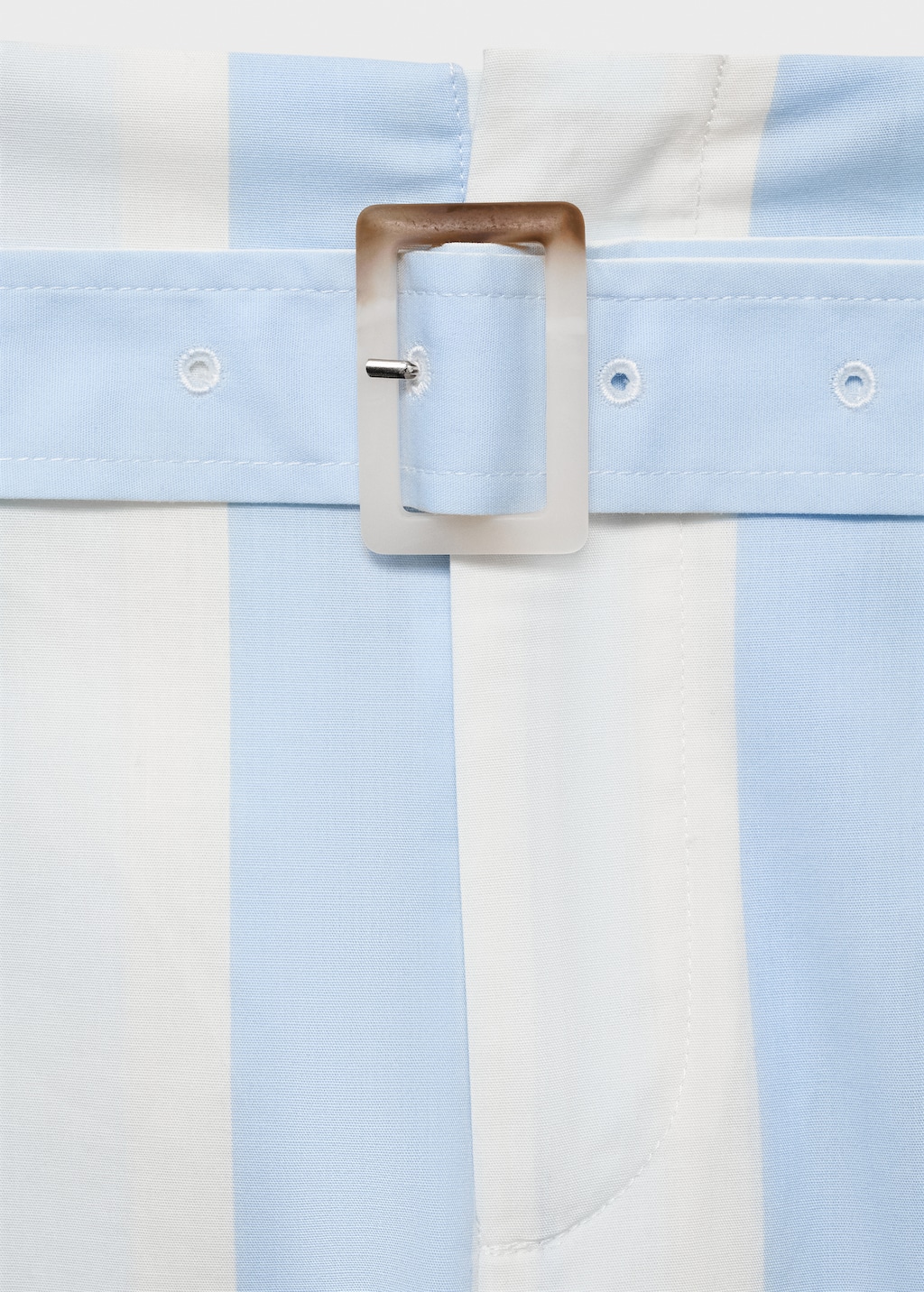 Striped culotte pants with belt