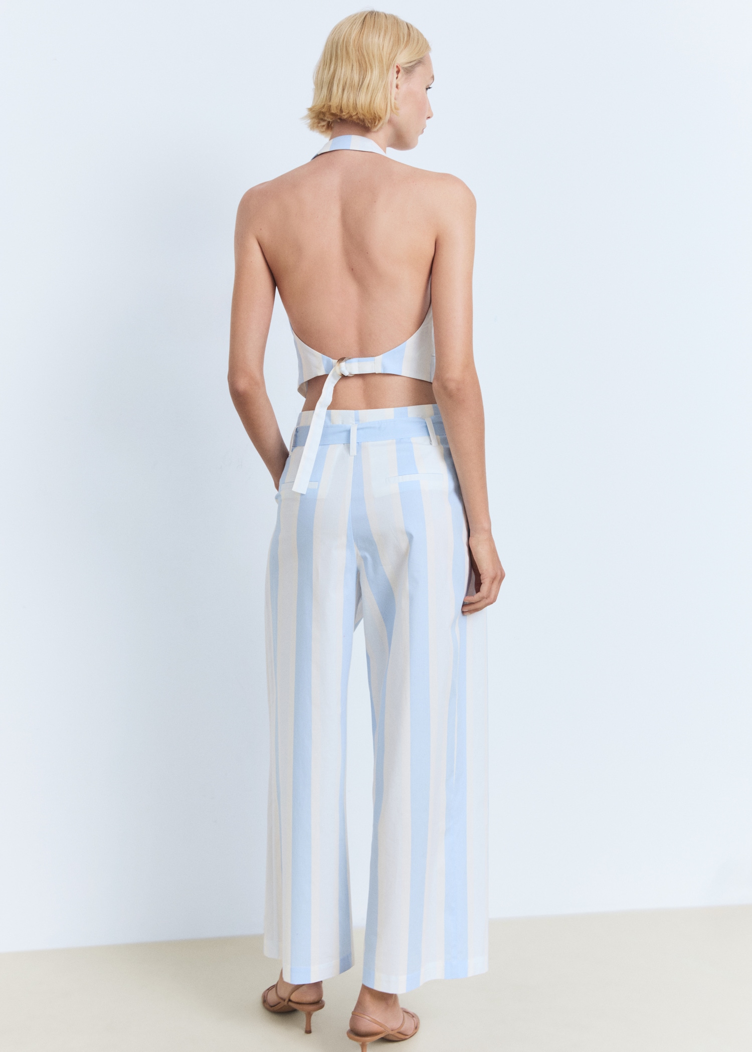 Striped culotte trousers with belt - Reverse of the article