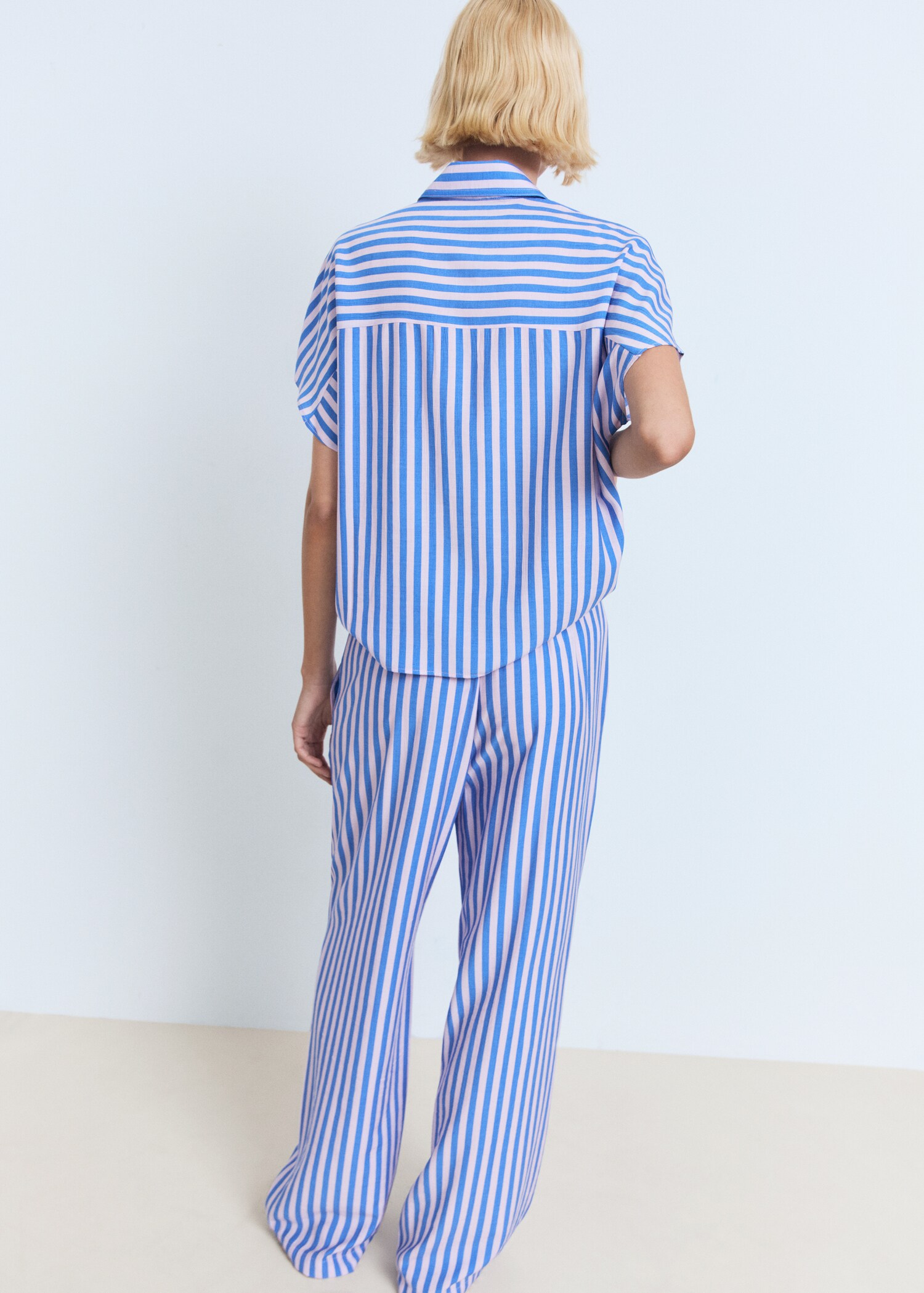 Stripe-print straight trousers - Reverse of the article