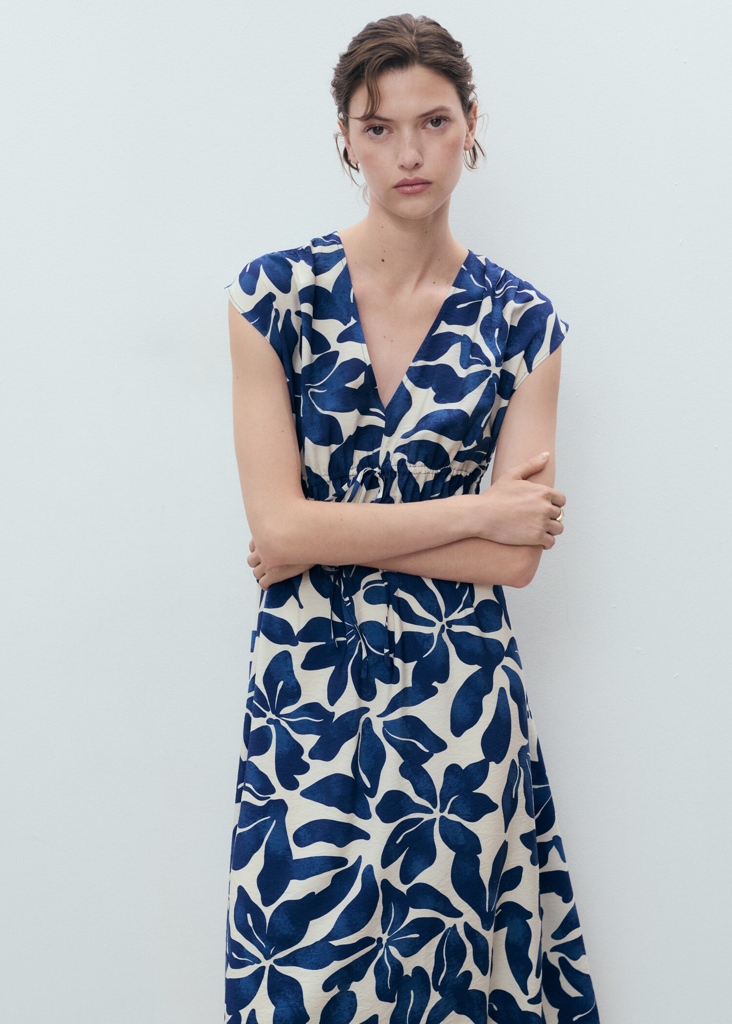 Vestido largo estampado - Plano medio