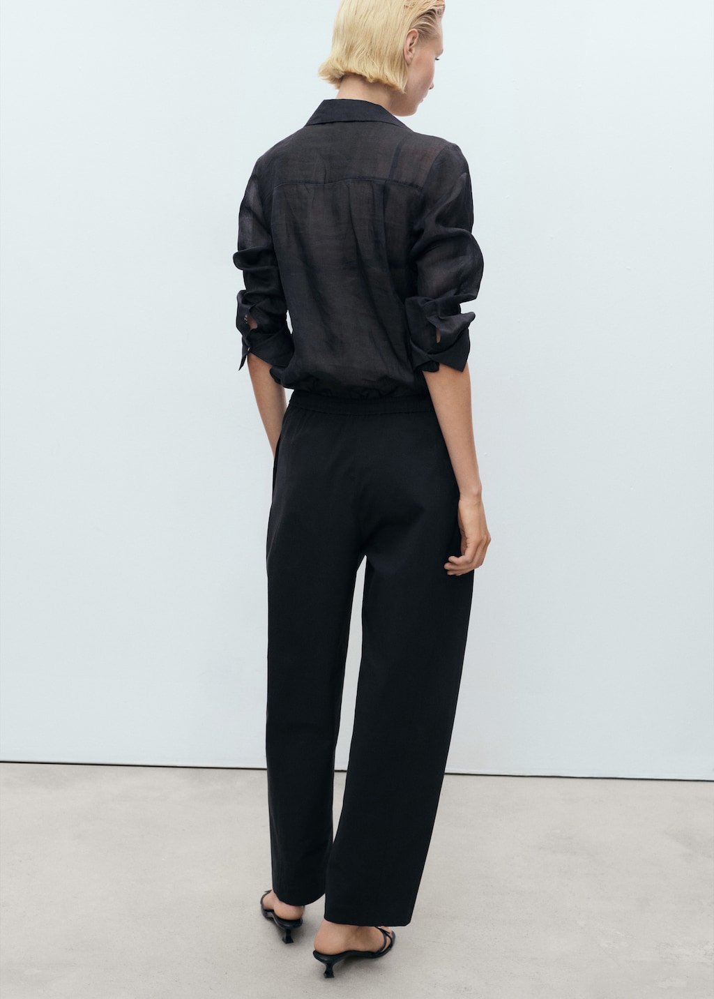 Elastic waist cotton pants