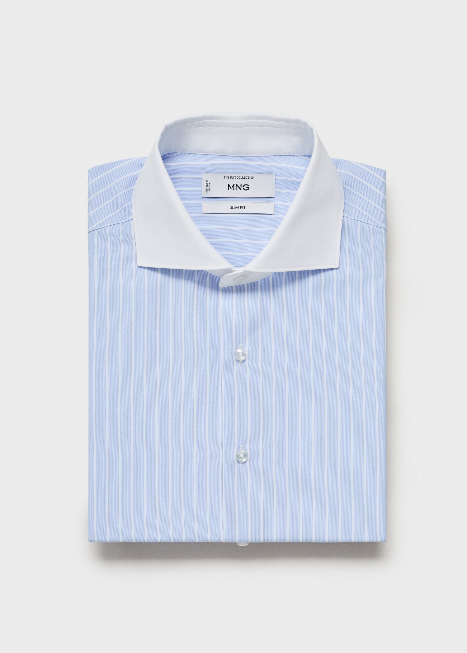 Gestreiftes Slim-Fit-Anzughemd - Detail des Artikels 9
