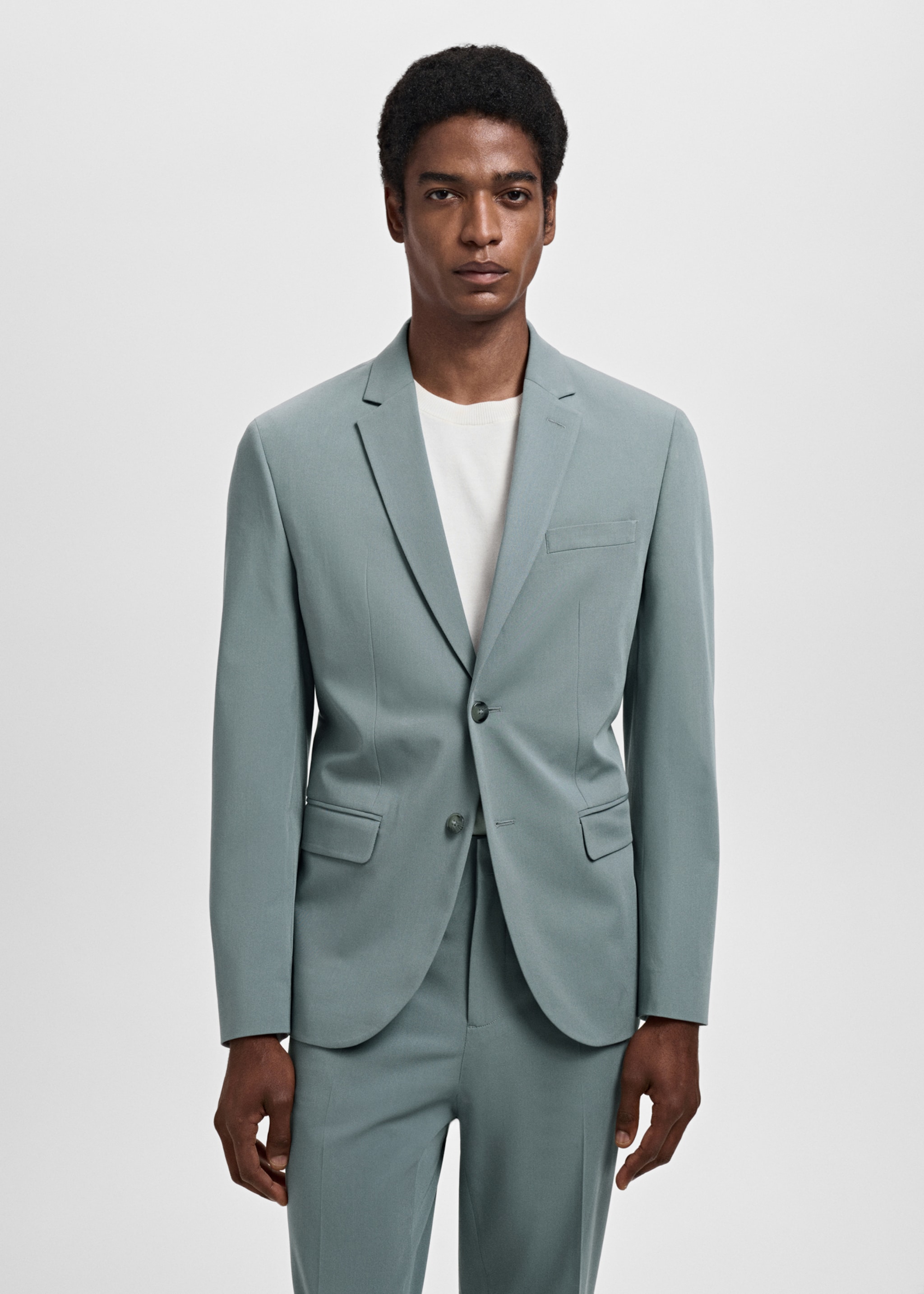 Blazer de fato stretch super slim fit - Plano médio