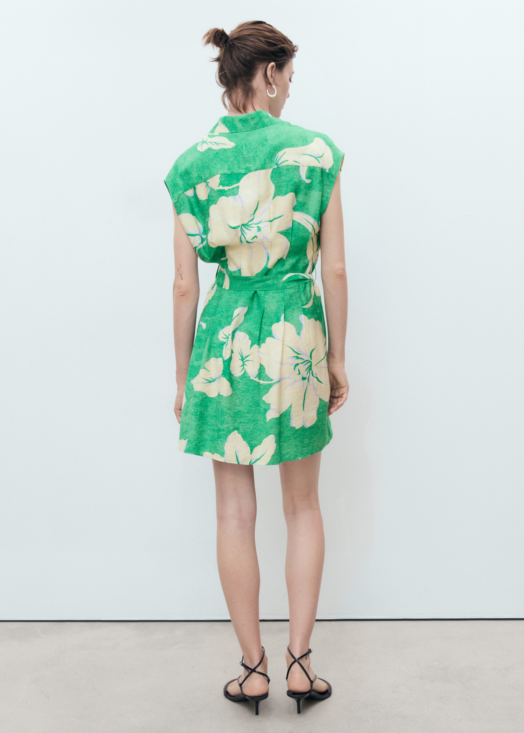 Belt printed dress - Reverse of the article