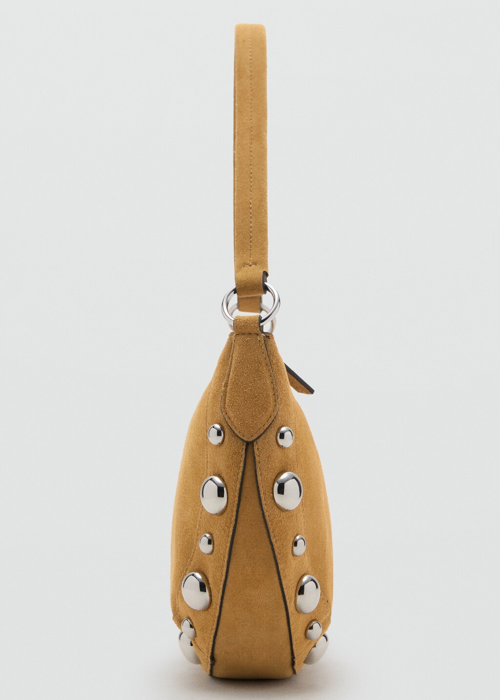Suede leather studded handbag - image 4