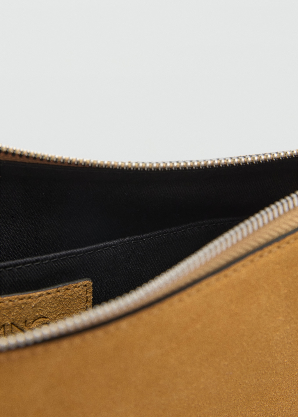 Suede leather studded handbag