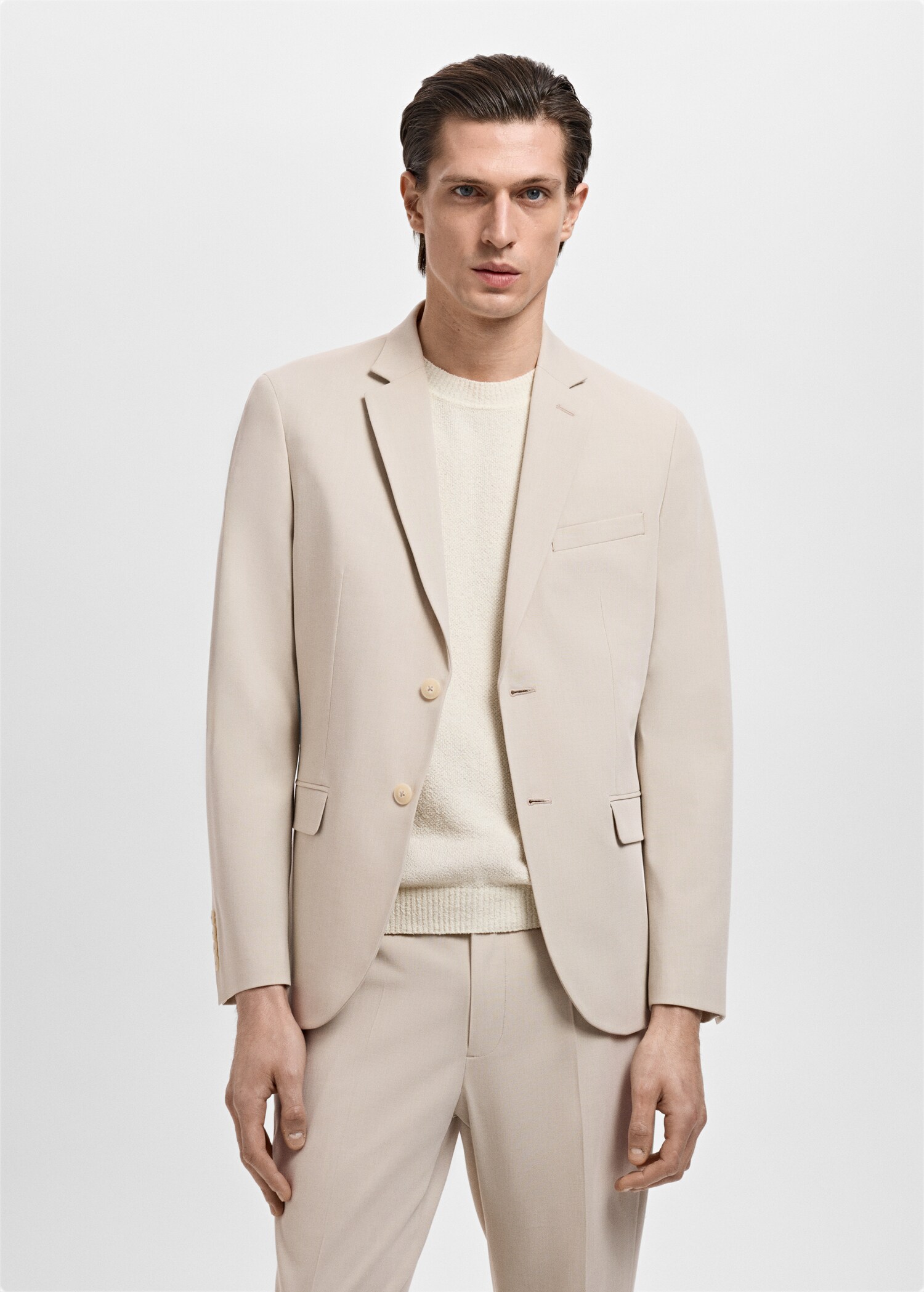 Super slim-fit suit jacket in stretch fabric - Medium plane