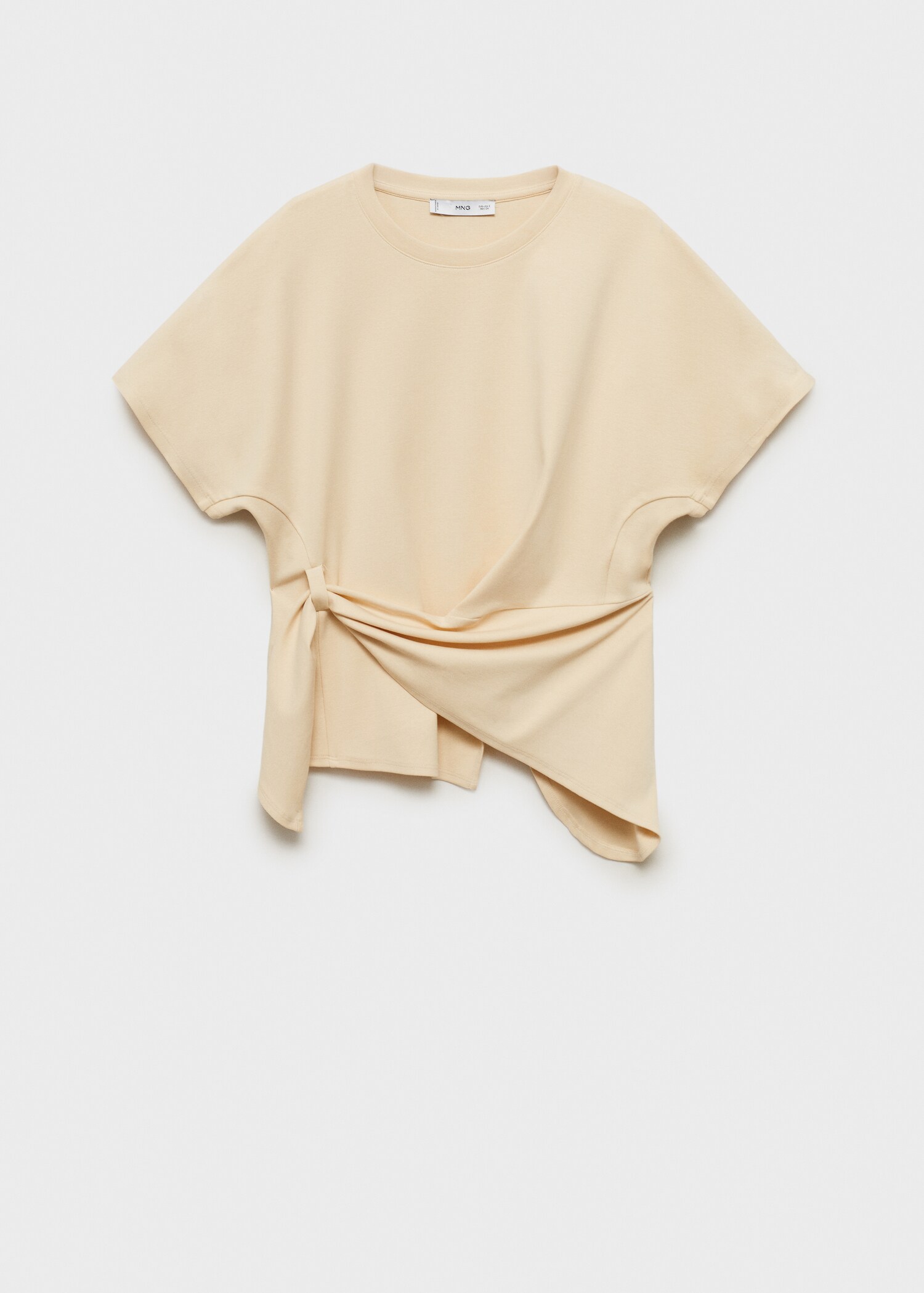Katoenen T-shirt met knoop - Artikel zonder model