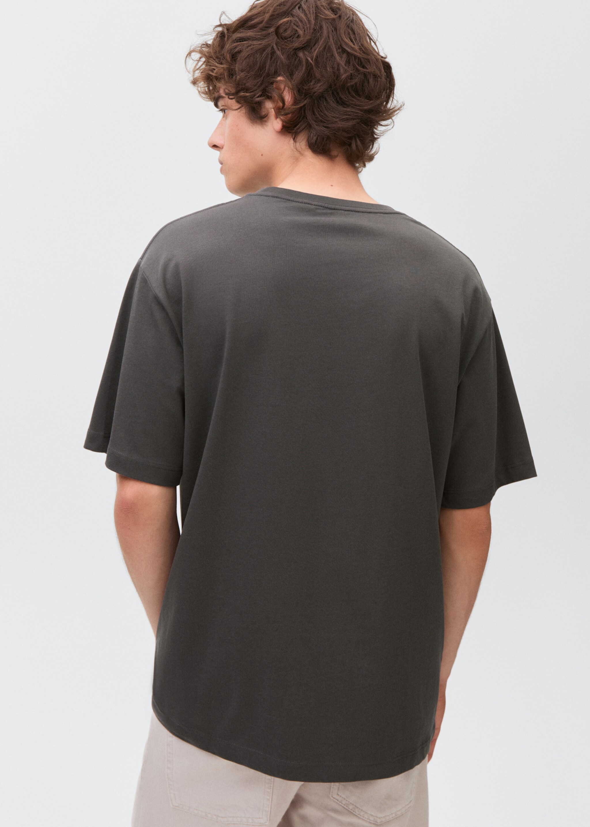 Basic katoenen T-shirt - Achterkant van het artikel