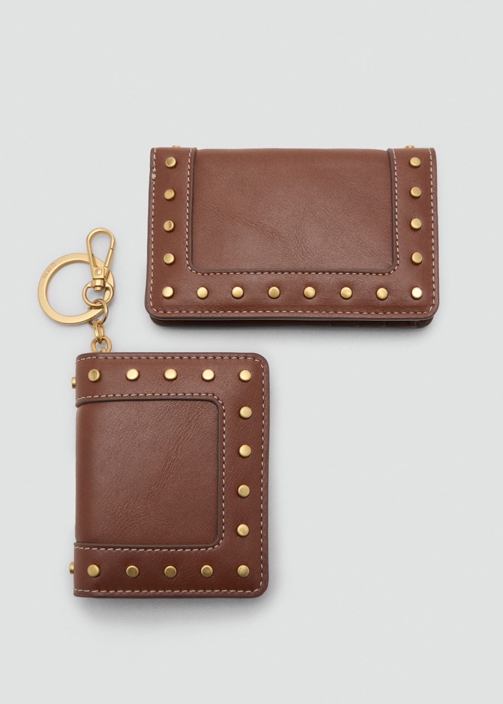 Studded wallet with flap