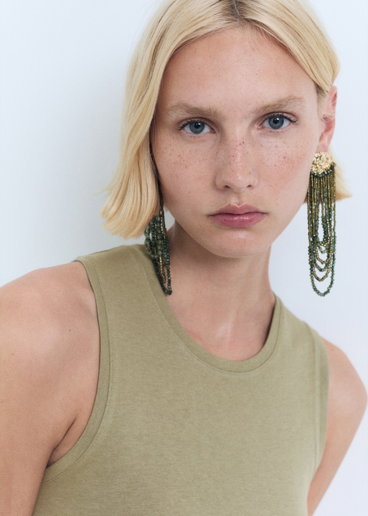Cotton midi-dress with knot detail - Details of the article 1