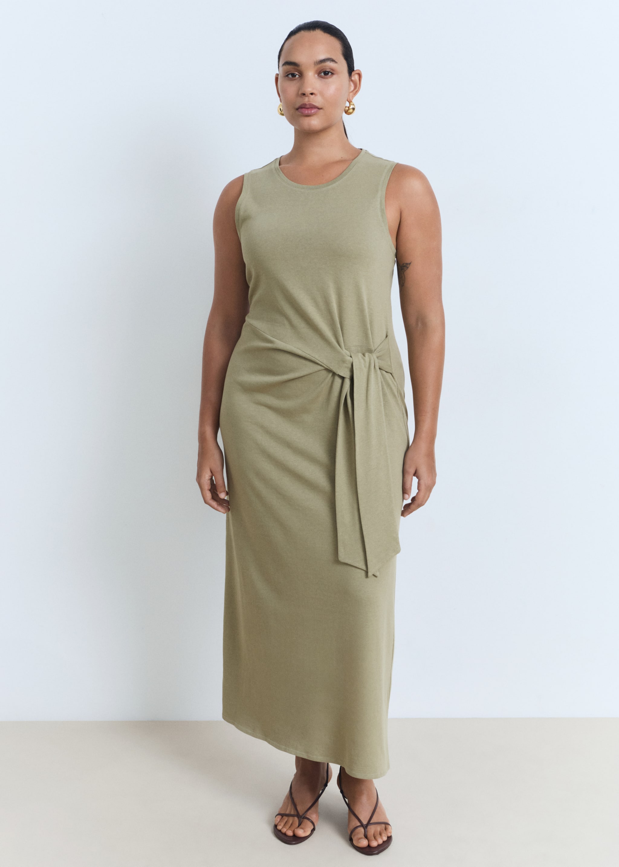 Vestido midi algodón nudo - Detalle del artículo 3