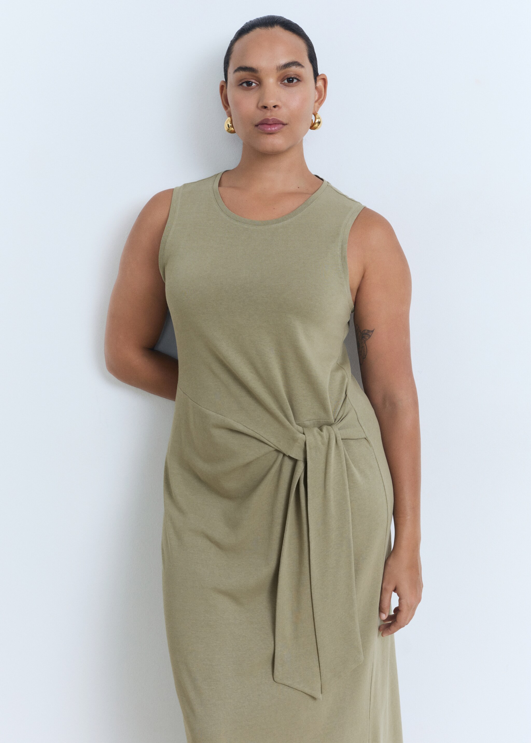 Vestido midi algodón nudo - Detalle del artículo 5